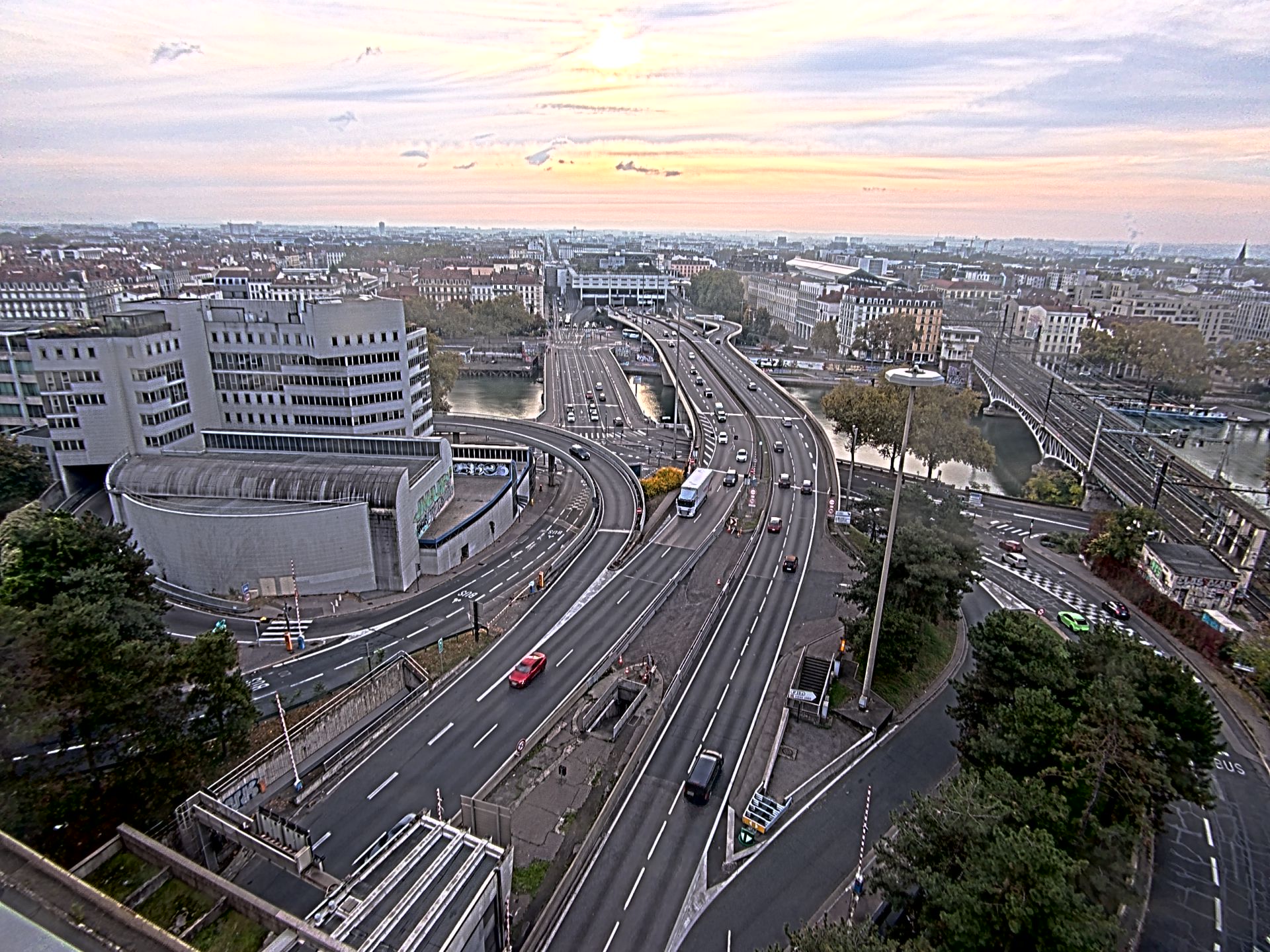 Caméra autoroute à Lyon Perrache à l'entrée Sud du Tunnel sous Fourvière, en direction de Marseille