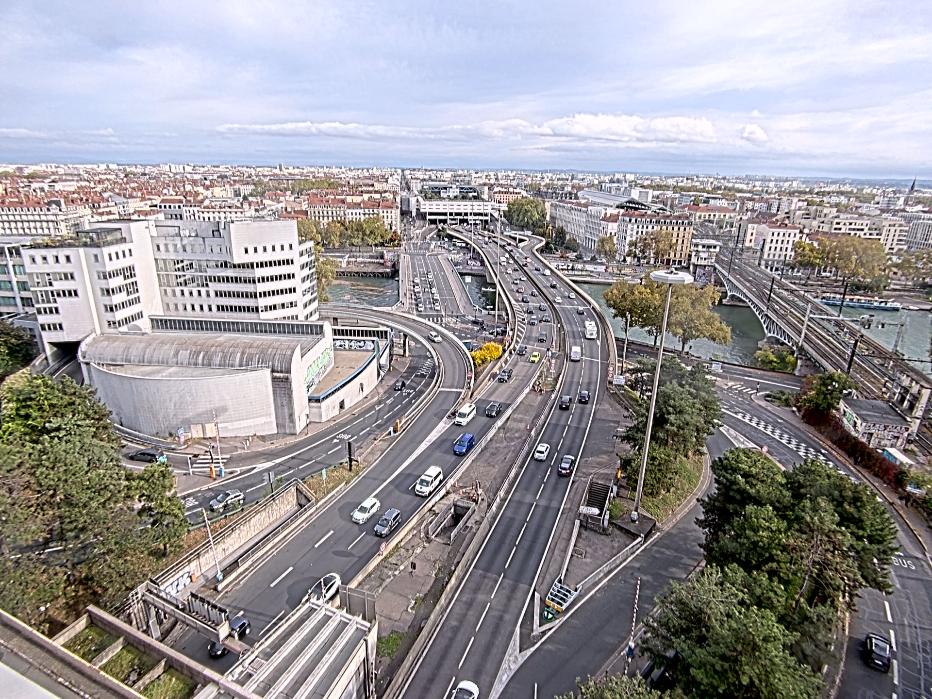 Caméra autoroute à Lyon Perrache à l'entrée Sud du Tunnel sous Fourvière, en direction de Marseille