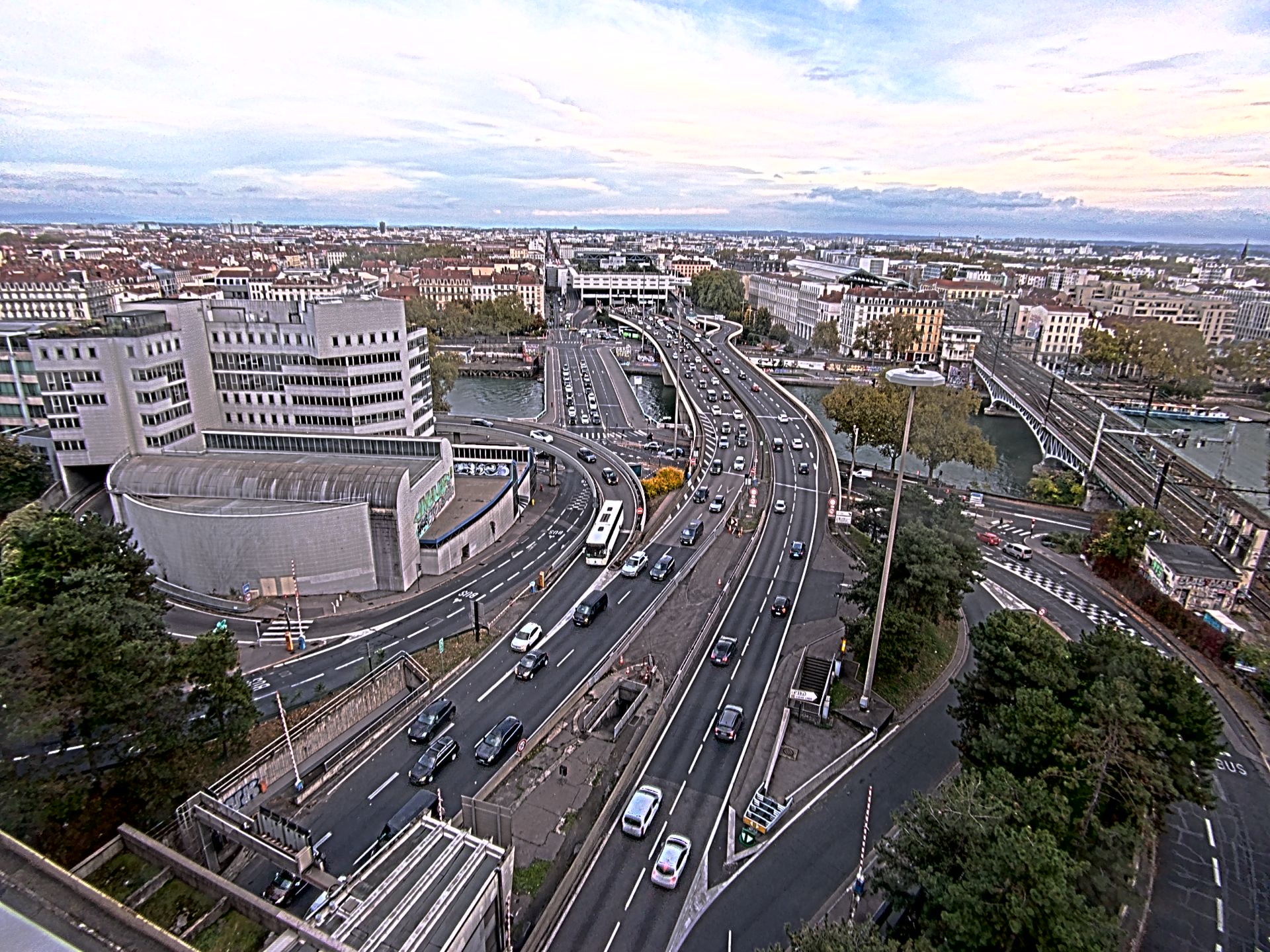 Caméra autoroute à Lyon Perrache à l'entrée Sud du Tunnel sous Fourvière, en direction de Marseille