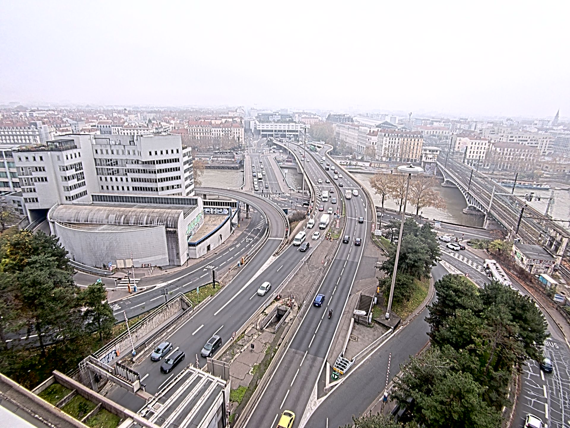 Caméra autoroute à Lyon Perrache à l'entrée Sud du Tunnel sous Fourvière, en direction de Marseille