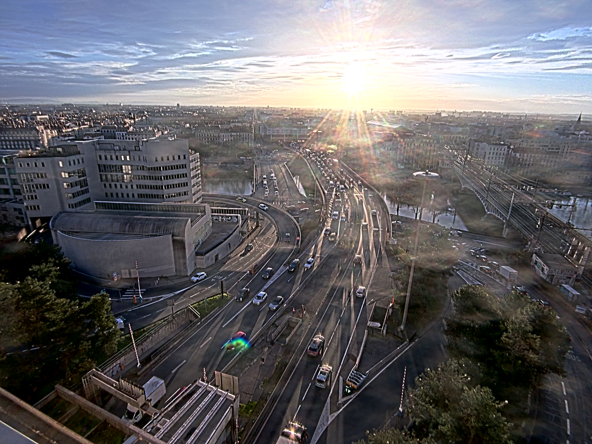 Caméra autoroute à Lyon Perrache à l'entrée Sud du Tunnel sous Fourvière, en direction de Marseille