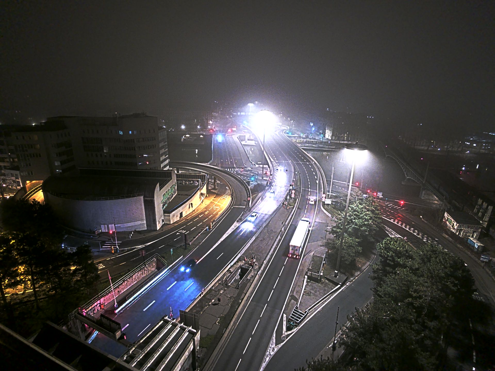Caméra autoroute à Lyon Perrache à l'entrée Sud du Tunnel sous Fourvière, en direction de Marseille