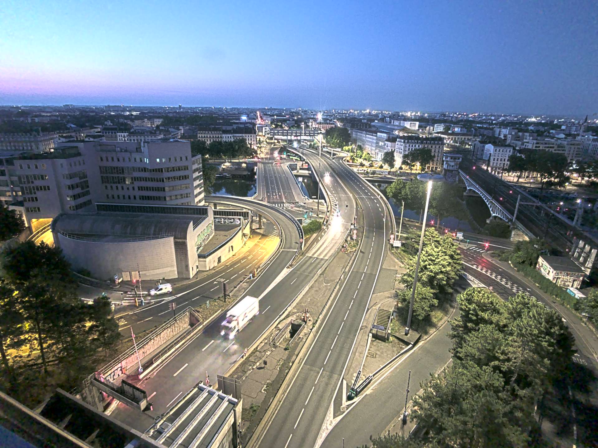 Caméra autoroute à Lyon Perrache à l'entrée Sud du Tunnel sous Fourvière, en direction de Marseille
