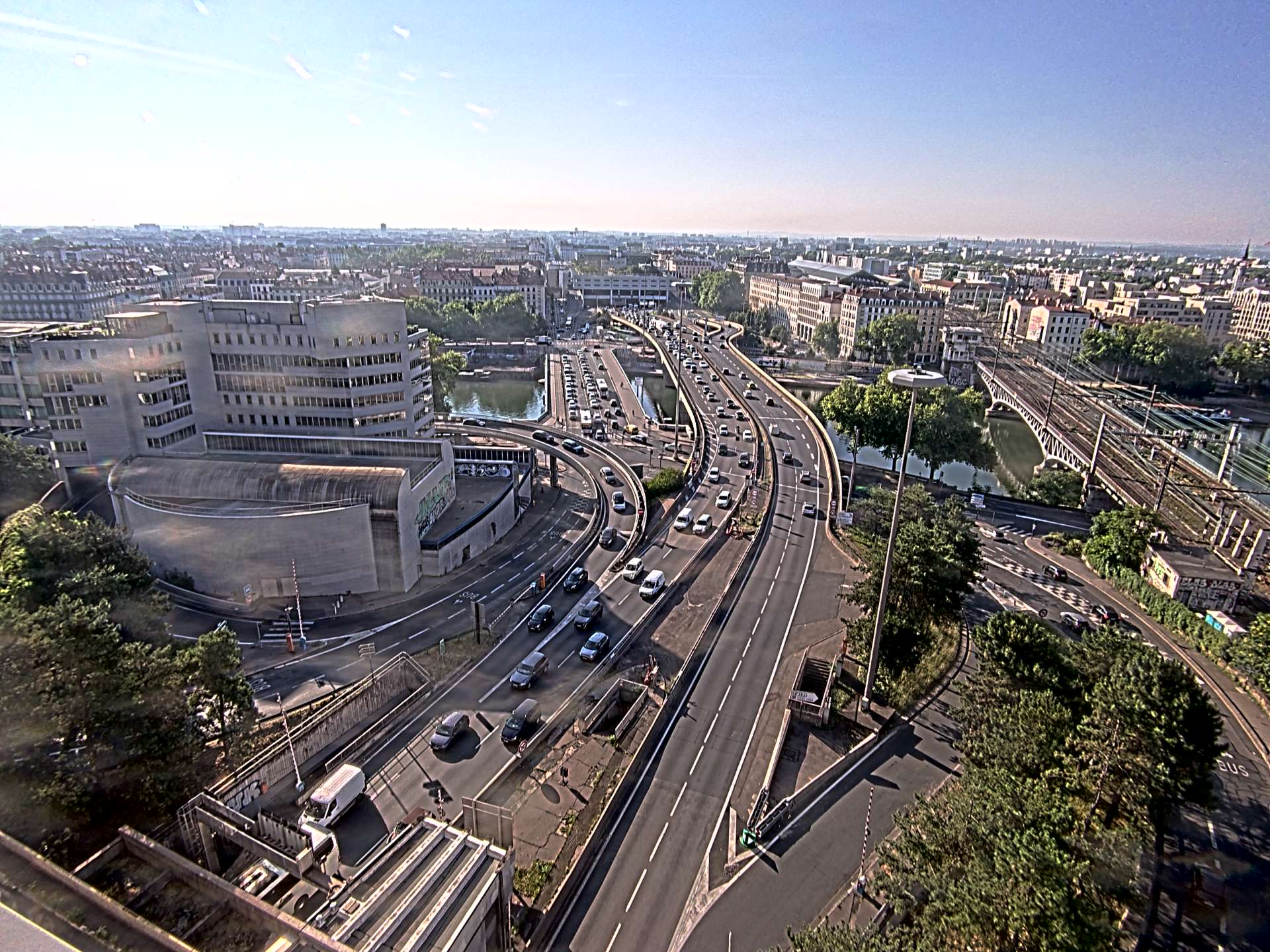 Caméra autoroute à Lyon Perrache à l'entrée Sud du Tunnel sous Fourvière, en direction de Marseille