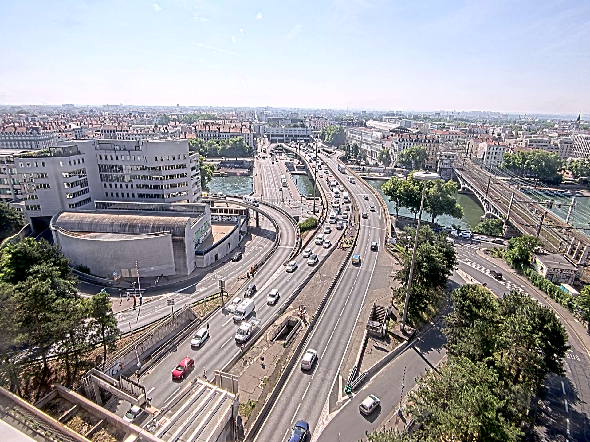Caméra autoroute à Lyon Perrache à l'entrée Sud du Tunnel sous Fourvière, en direction de Marseille