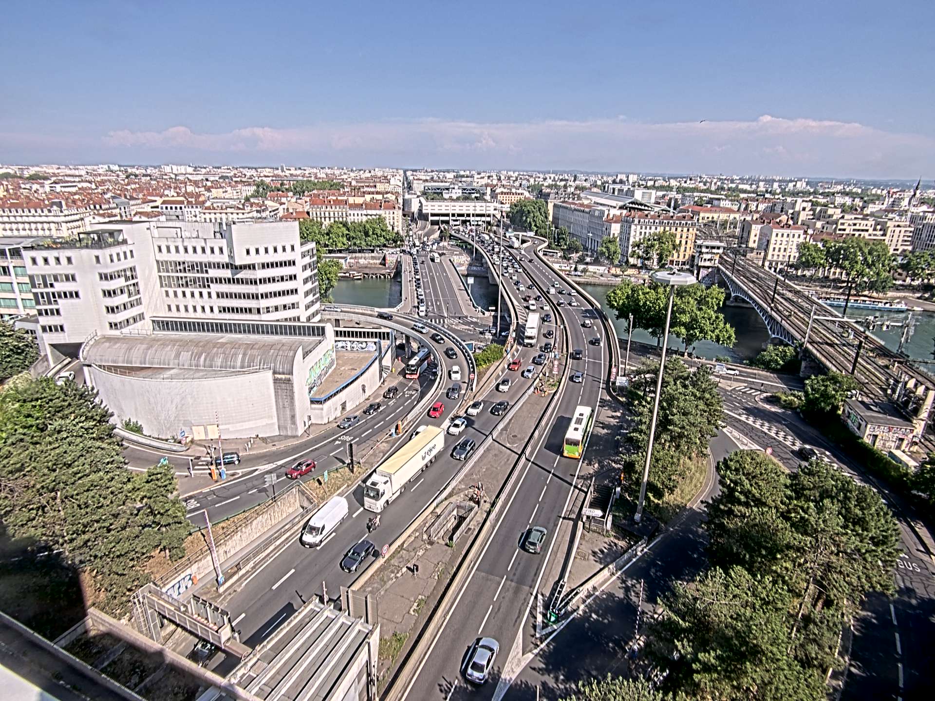 Caméra autoroute à Lyon Perrache à l'entrée Sud du Tunnel sous Fourvière, en direction de Marseille