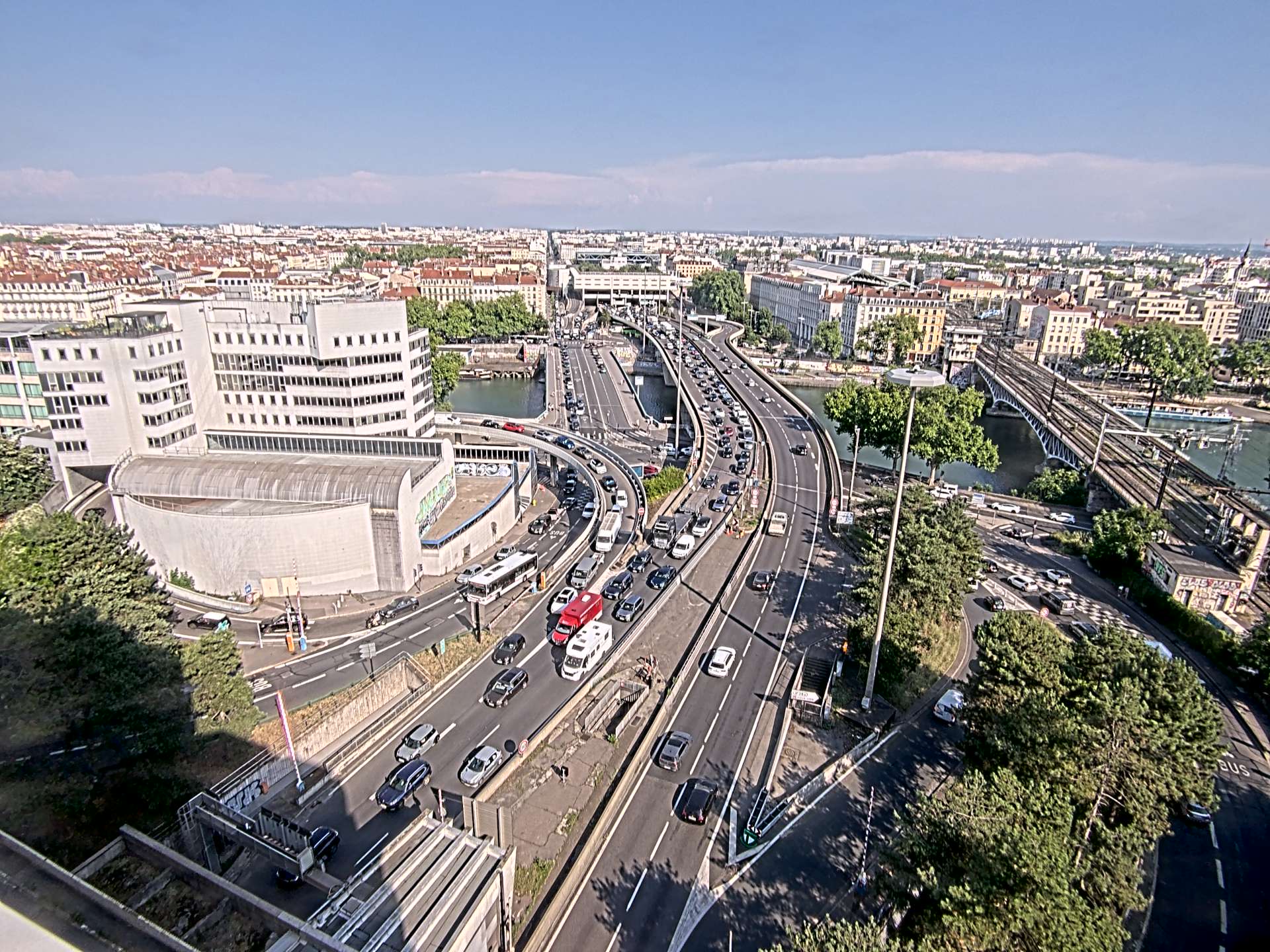 Caméra autoroute à Lyon Perrache à l'entrée Sud du Tunnel sous Fourvière, en direction de Marseille