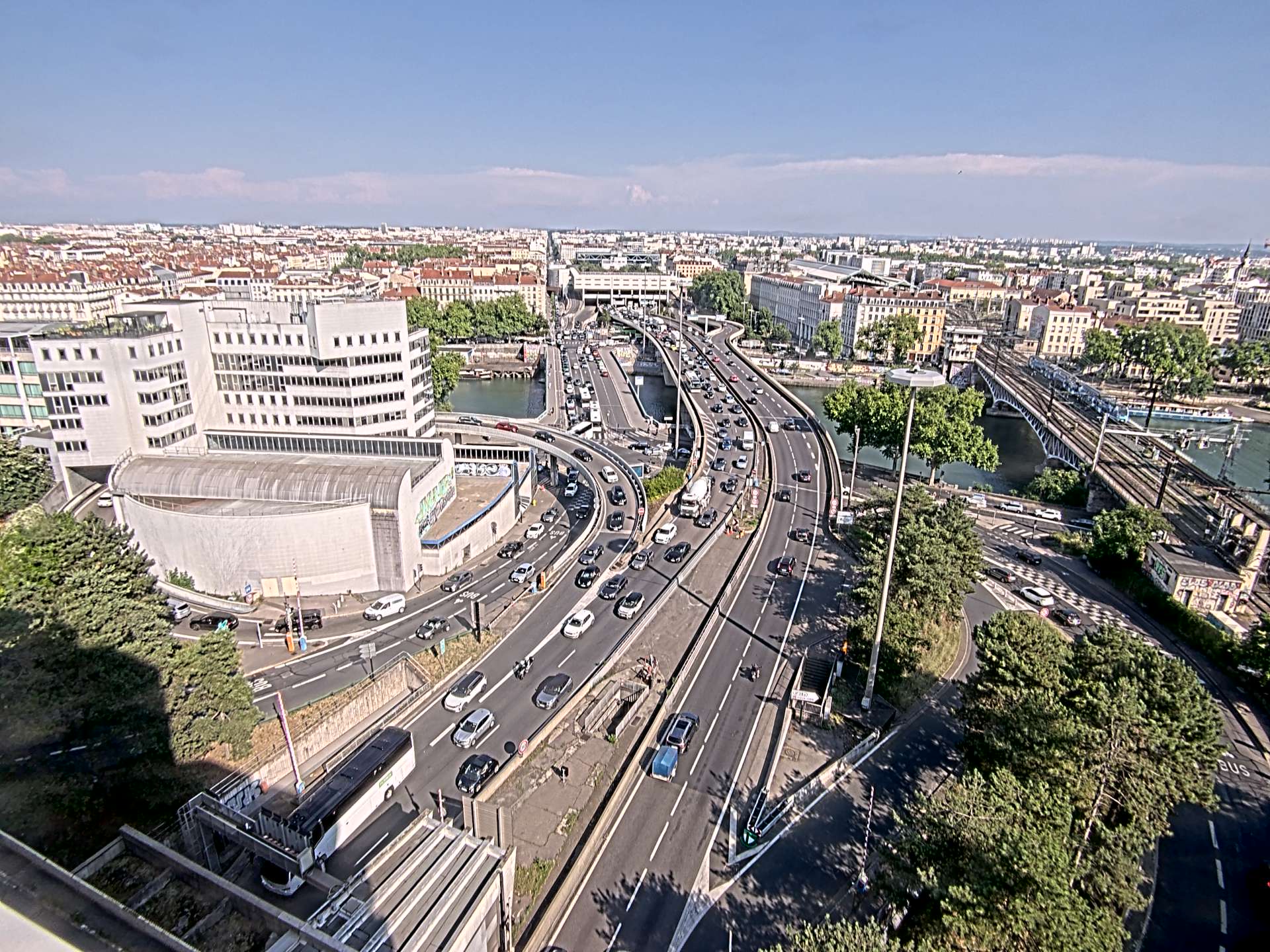 Caméra autoroute à Lyon Perrache à l'entrée Sud du Tunnel sous Fourvière, en direction de Marseille