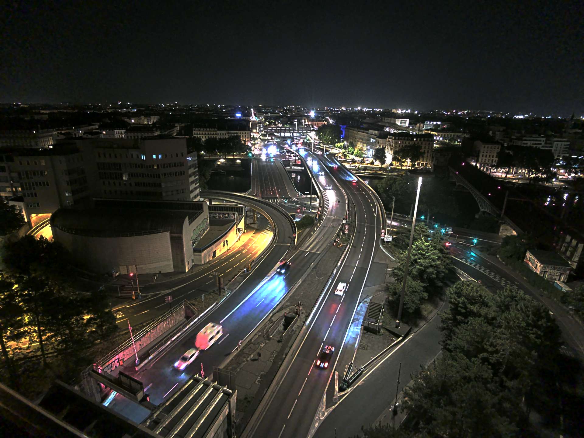 Caméra autoroute à Lyon Perrache à l'entrée Sud du Tunnel sous Fourvière, en direction de Marseille