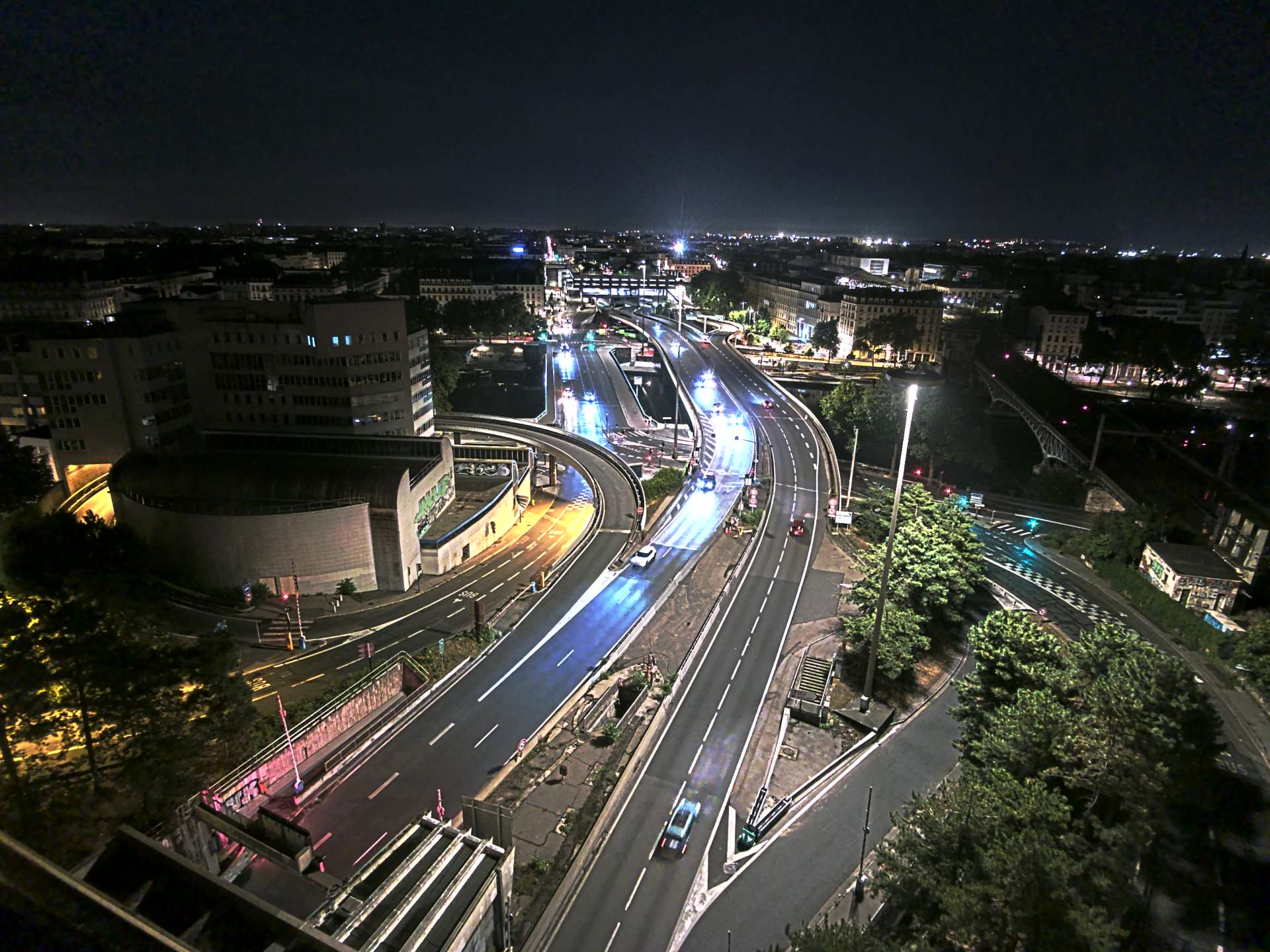 Caméra autoroute à Lyon Perrache à l'entrée Sud du Tunnel sous Fourvière, en direction de Marseille