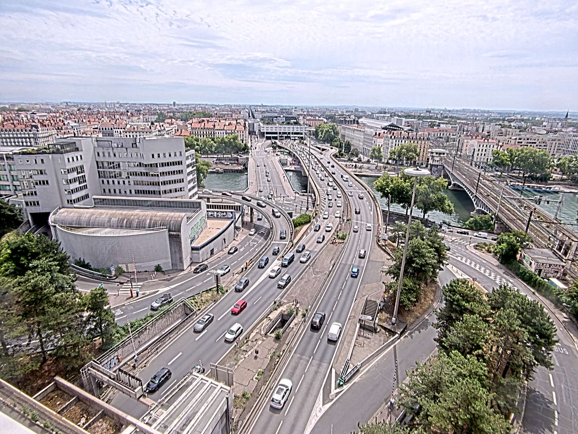 Caméra autoroute à Lyon Perrache à l'entrée Sud du Tunnel sous Fourvière, en direction de Marseille