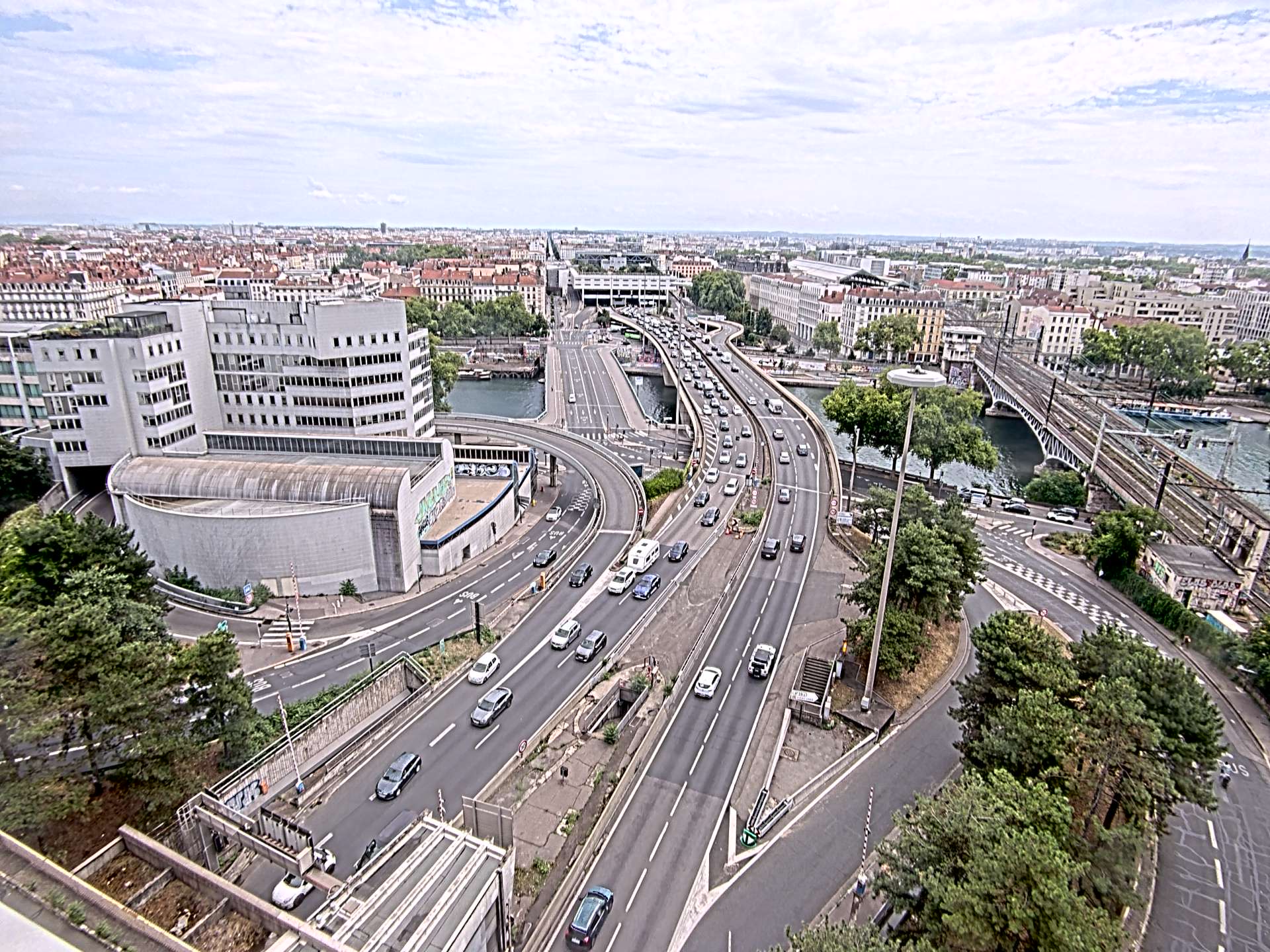 Caméra autoroute à Lyon Perrache à l'entrée Sud du Tunnel sous Fourvière, en direction de Marseille