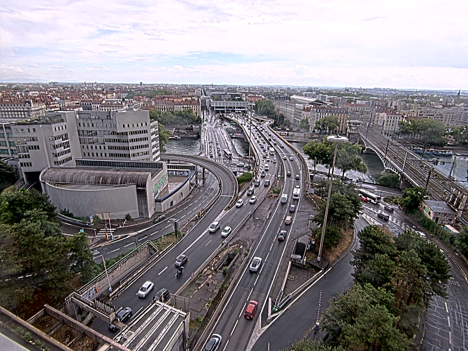 Caméra autoroute à Lyon Perrache à l'entrée Sud du Tunnel sous Fourvière, en direction de Marseille