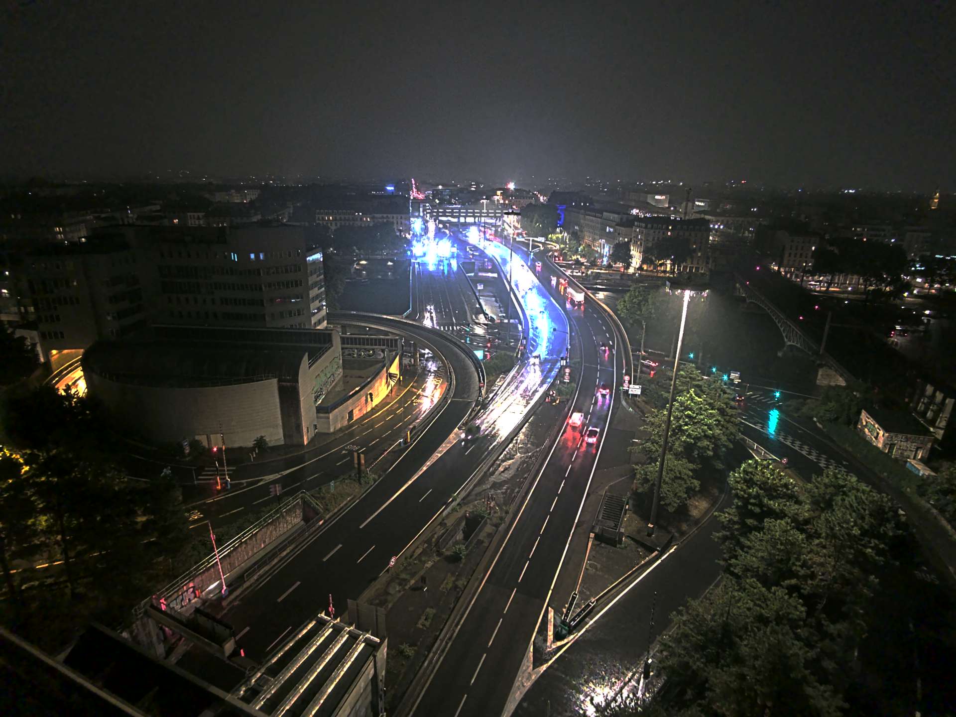 Caméra autoroute à Lyon Perrache à l'entrée Sud du Tunnel sous Fourvière, en direction de Marseille