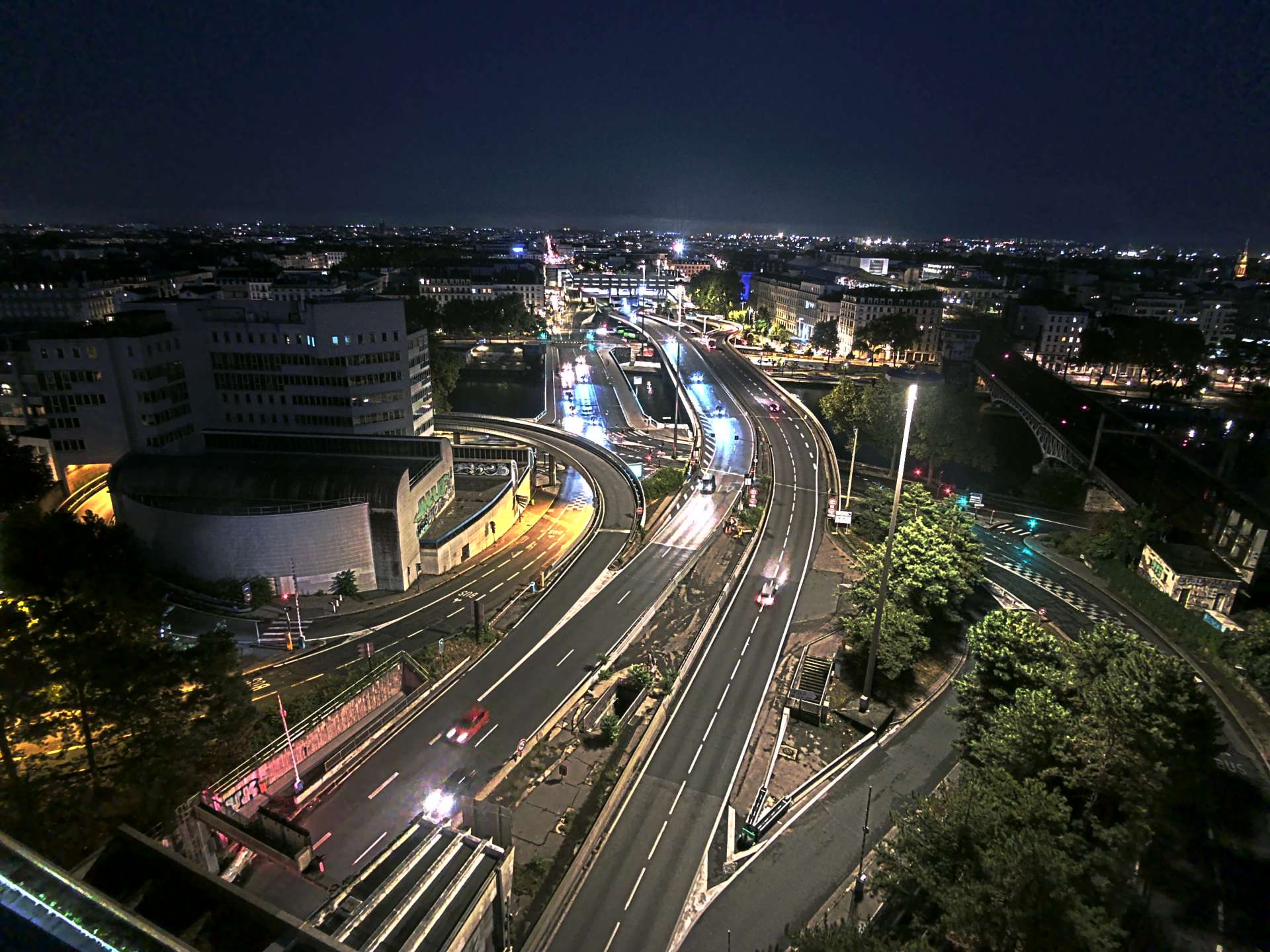 Caméra autoroute à Lyon Perrache à l'entrée Sud du Tunnel sous Fourvière, en direction de Marseille