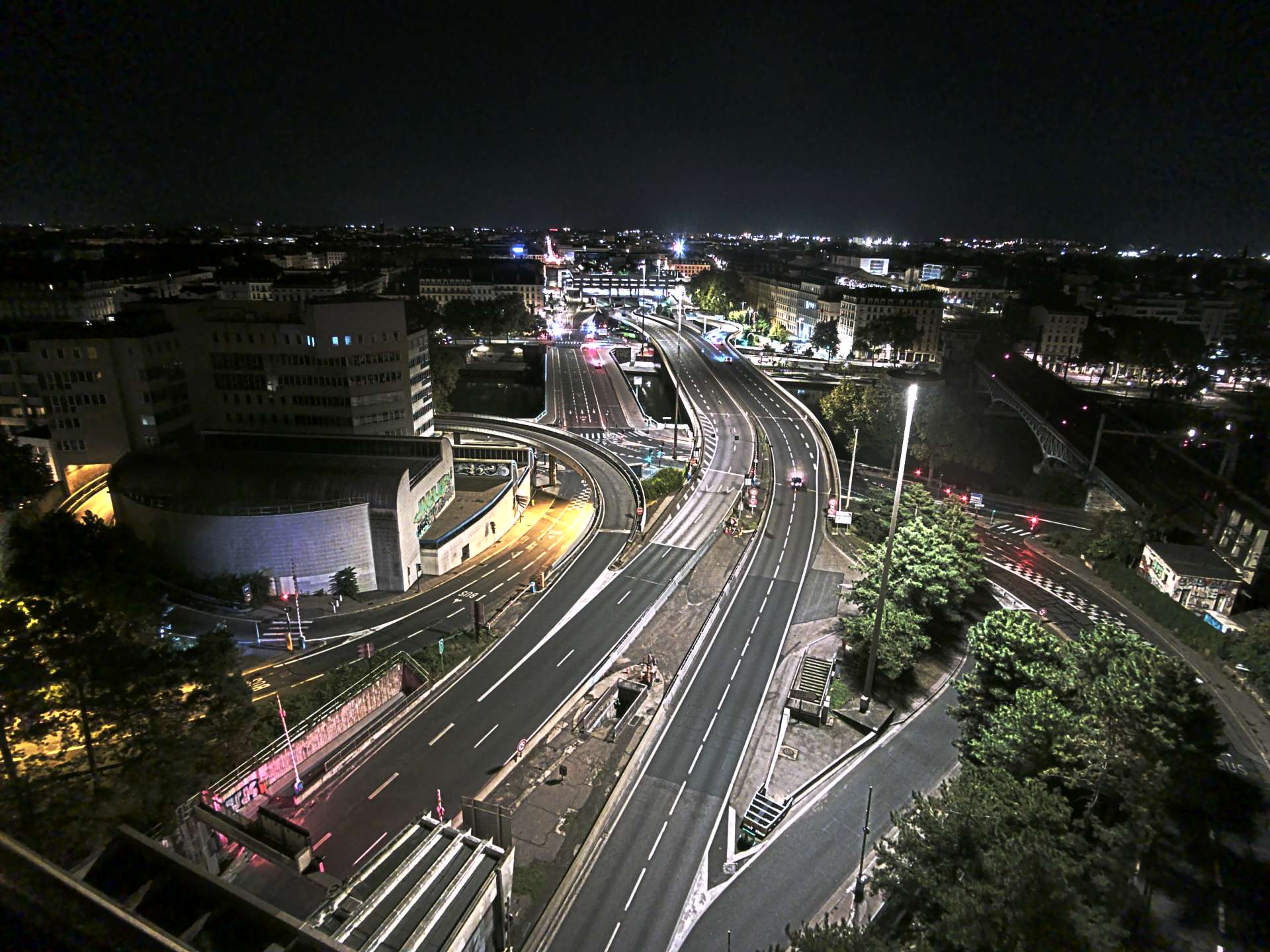 Caméra autoroute à Lyon Perrache à l'entrée Sud du Tunnel sous Fourvière, en direction de Marseille