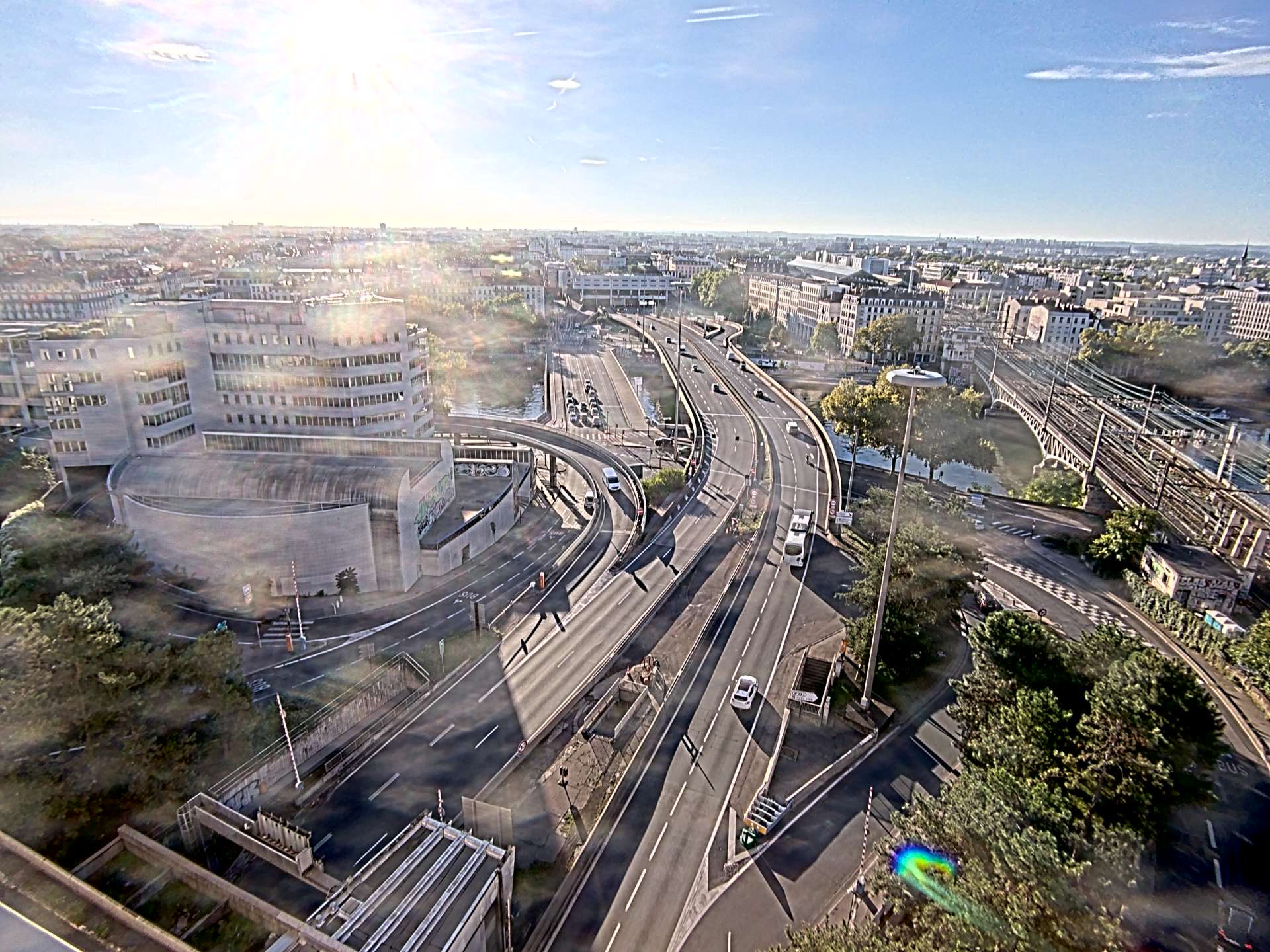 Caméra autoroute à Lyon Perrache à l'entrée Sud du Tunnel sous Fourvière, en direction de Marseille