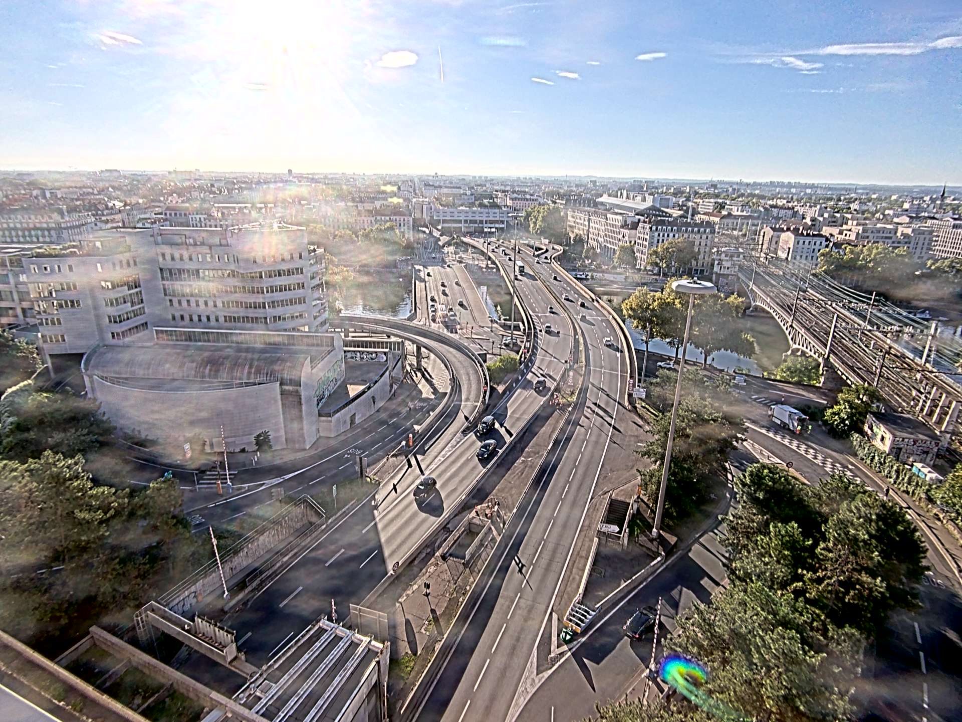 Caméra autoroute à Lyon Perrache à l'entrée Sud du Tunnel sous Fourvière, en direction de Marseille