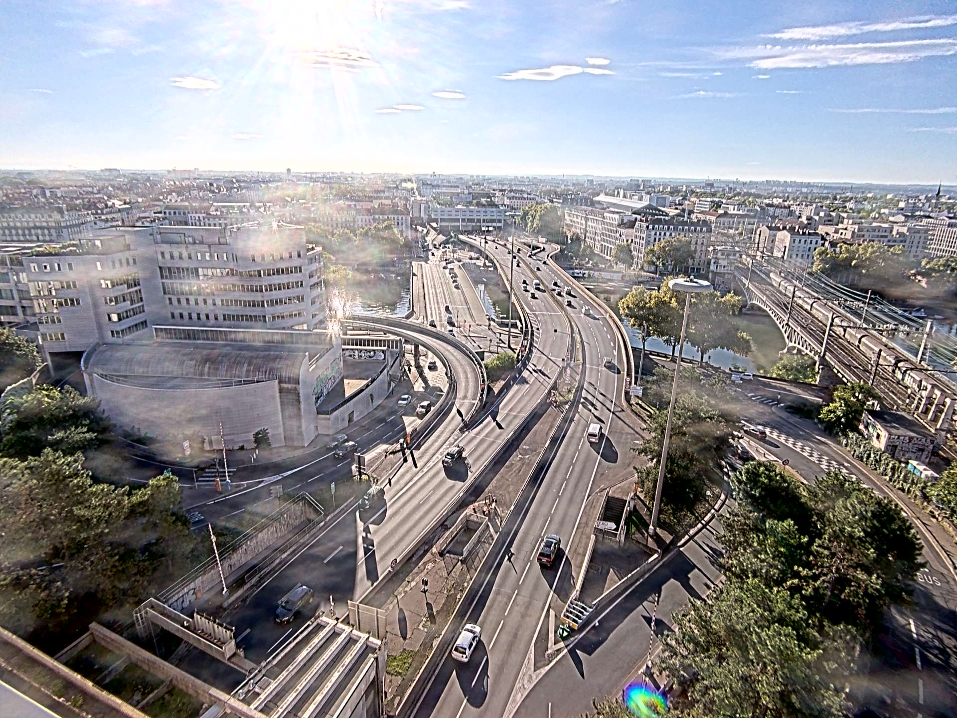 Caméra autoroute à Lyon Perrache à l'entrée Sud du Tunnel sous Fourvière, en direction de Marseille