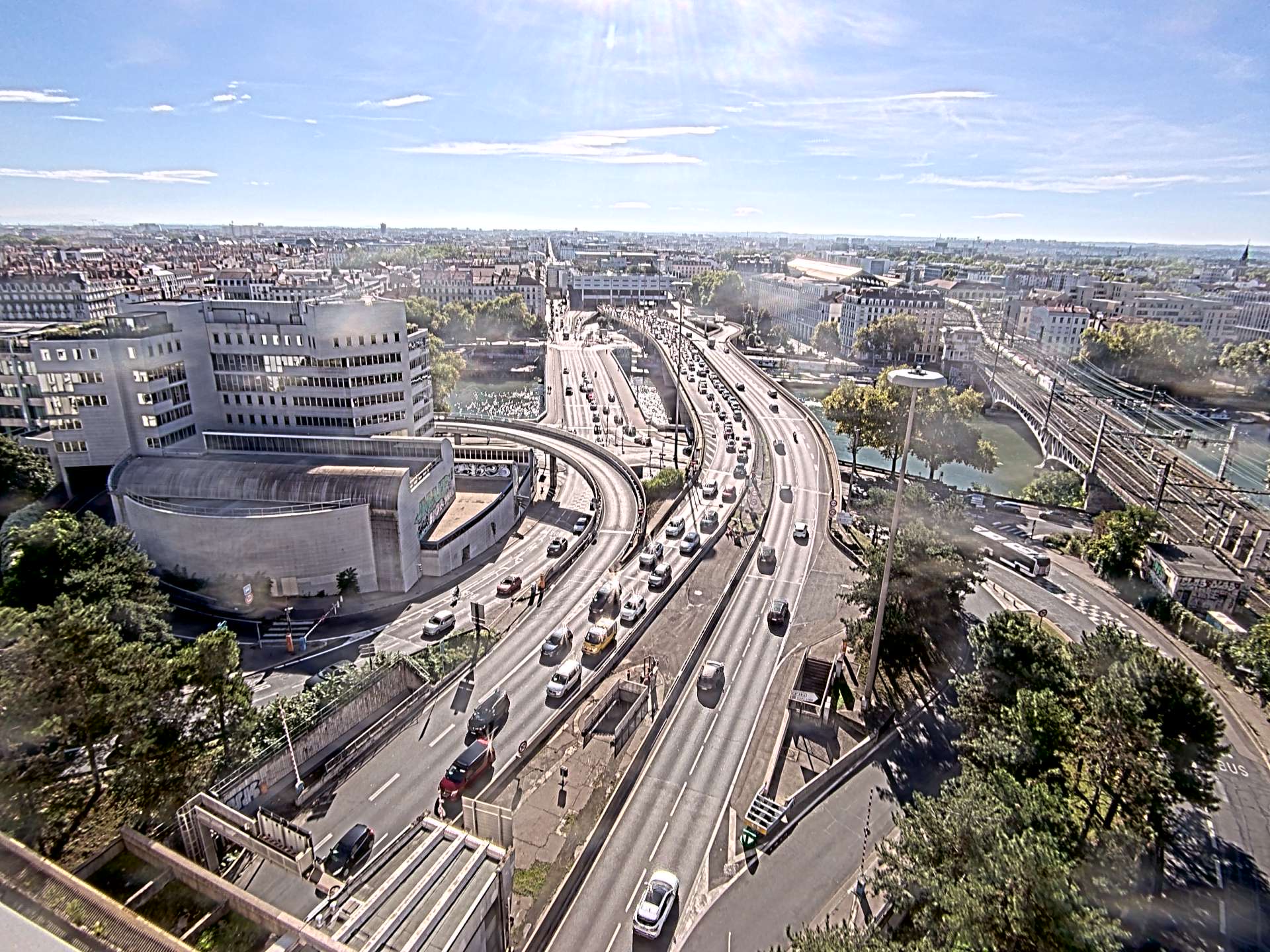Caméra autoroute à Lyon Perrache à l'entrée Sud du Tunnel sous Fourvière, en direction de Marseille