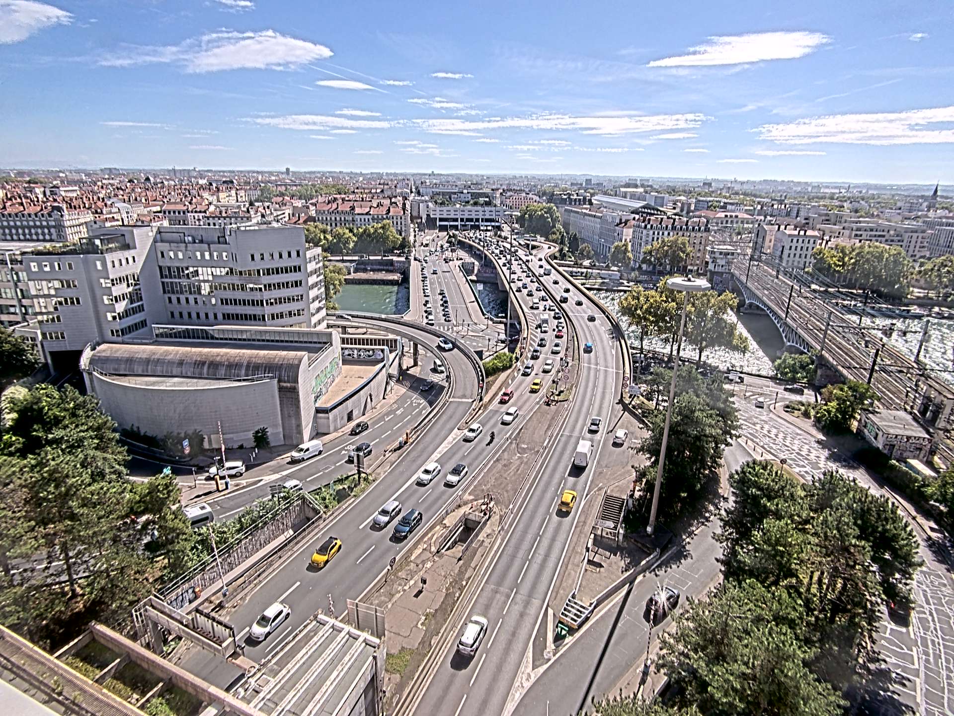Caméra autoroute à Lyon Perrache à l'entrée Sud du Tunnel sous Fourvière, en direction de Marseille