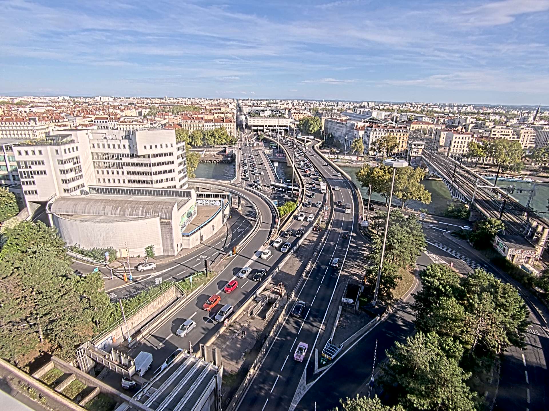 Caméra autoroute à Lyon Perrache à l'entrée Sud du Tunnel sous Fourvière, en direction de Marseille