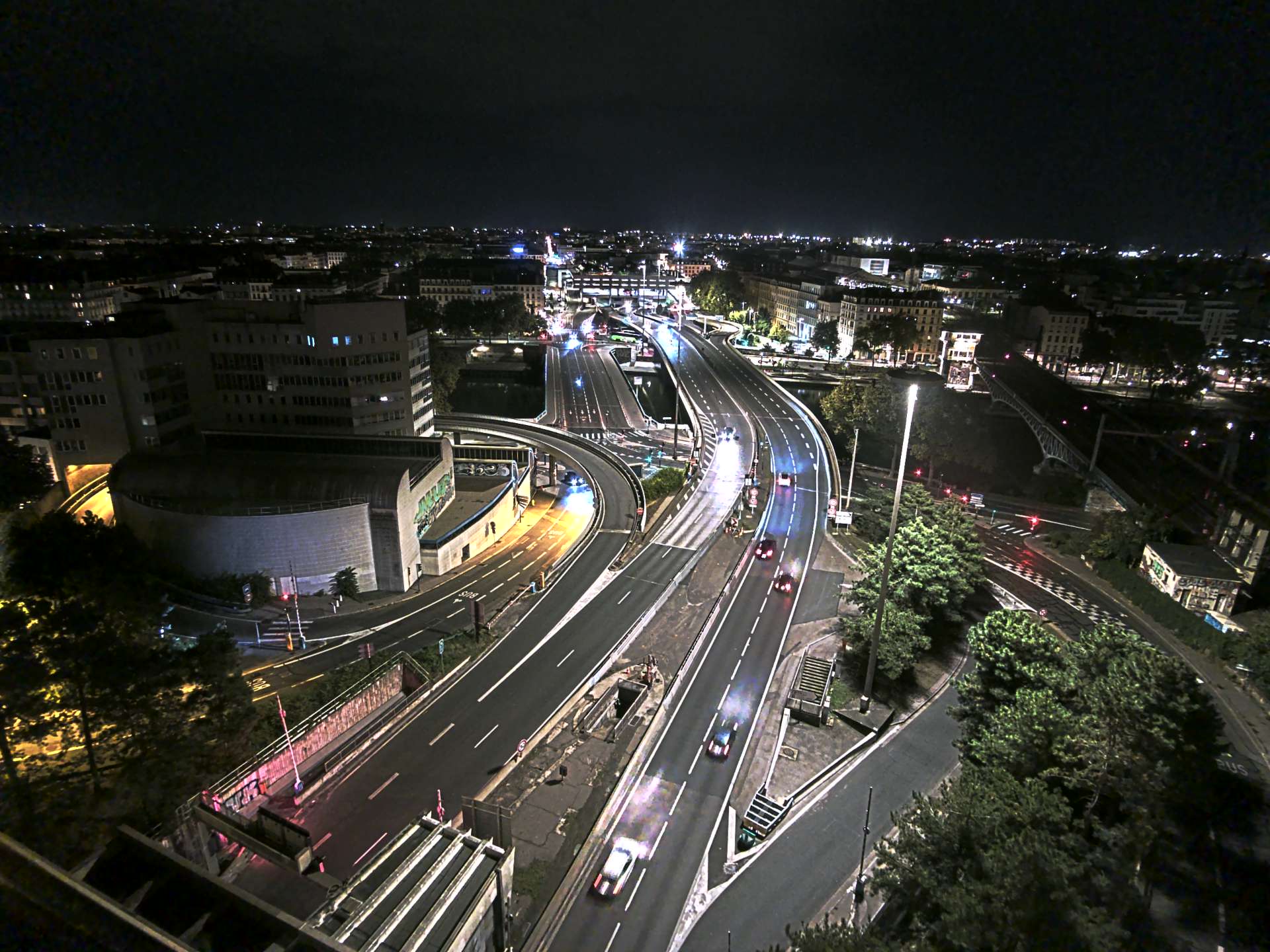 Caméra autoroute à Lyon Perrache à l'entrée Sud du Tunnel sous Fourvière, en direction de Marseille