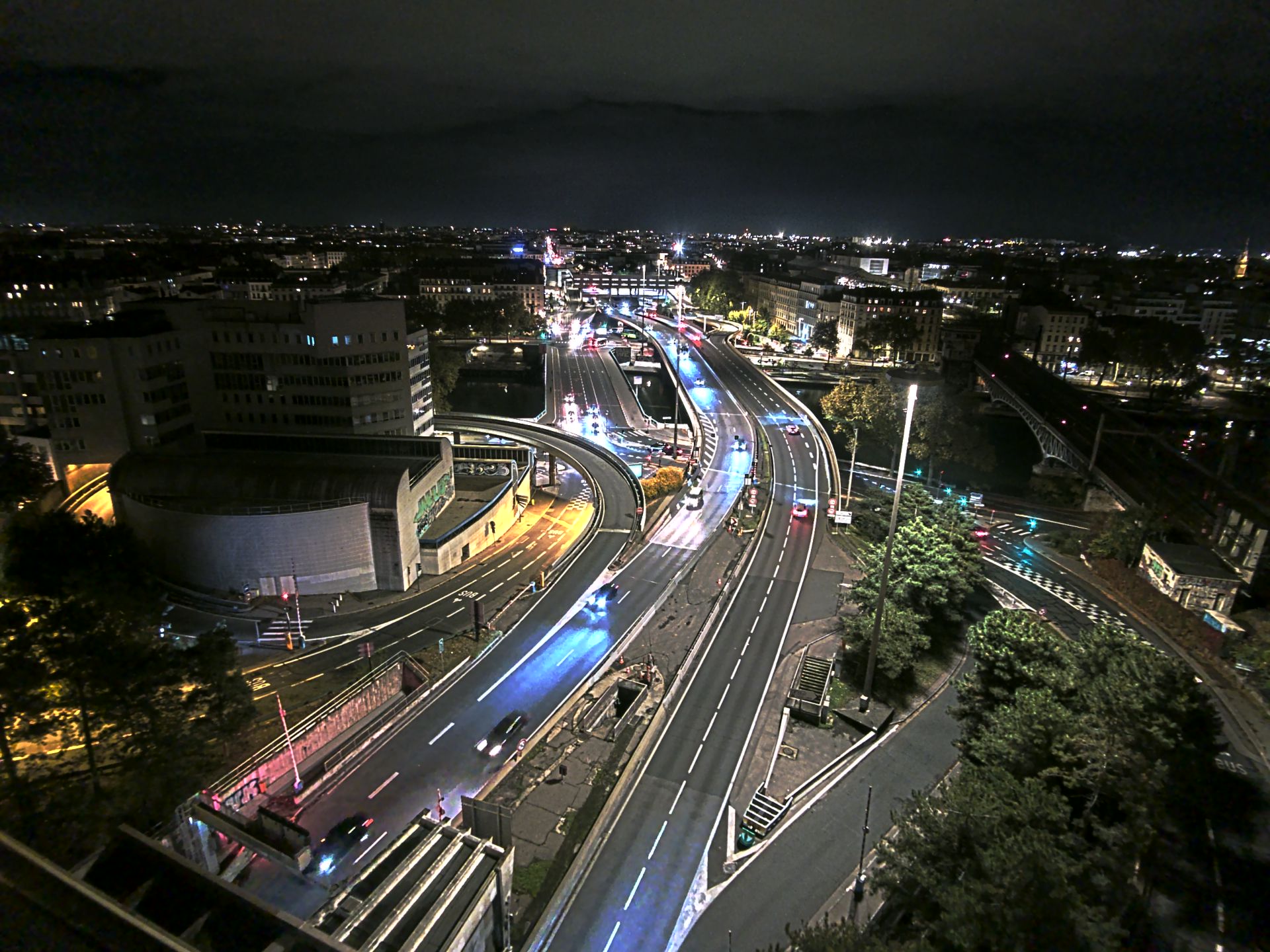 Caméra autoroute à Lyon Perrache à l'entrée Sud du Tunnel sous Fourvière, en direction de Marseille