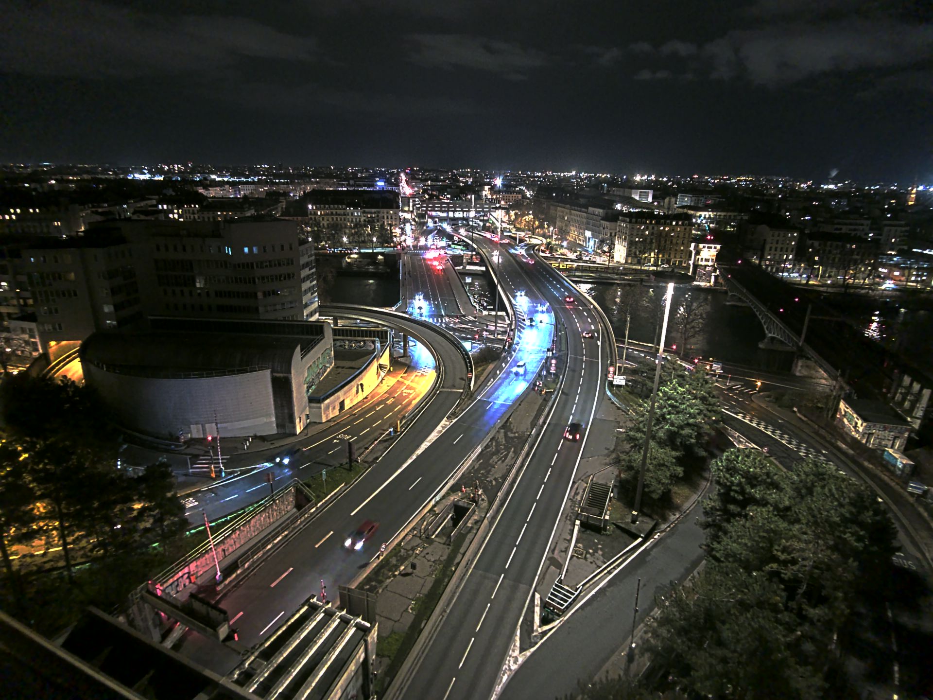 Caméra autoroute à Lyon Perrache à l'entrée Sud du Tunnel sous Fourvière, en direction de Marseille