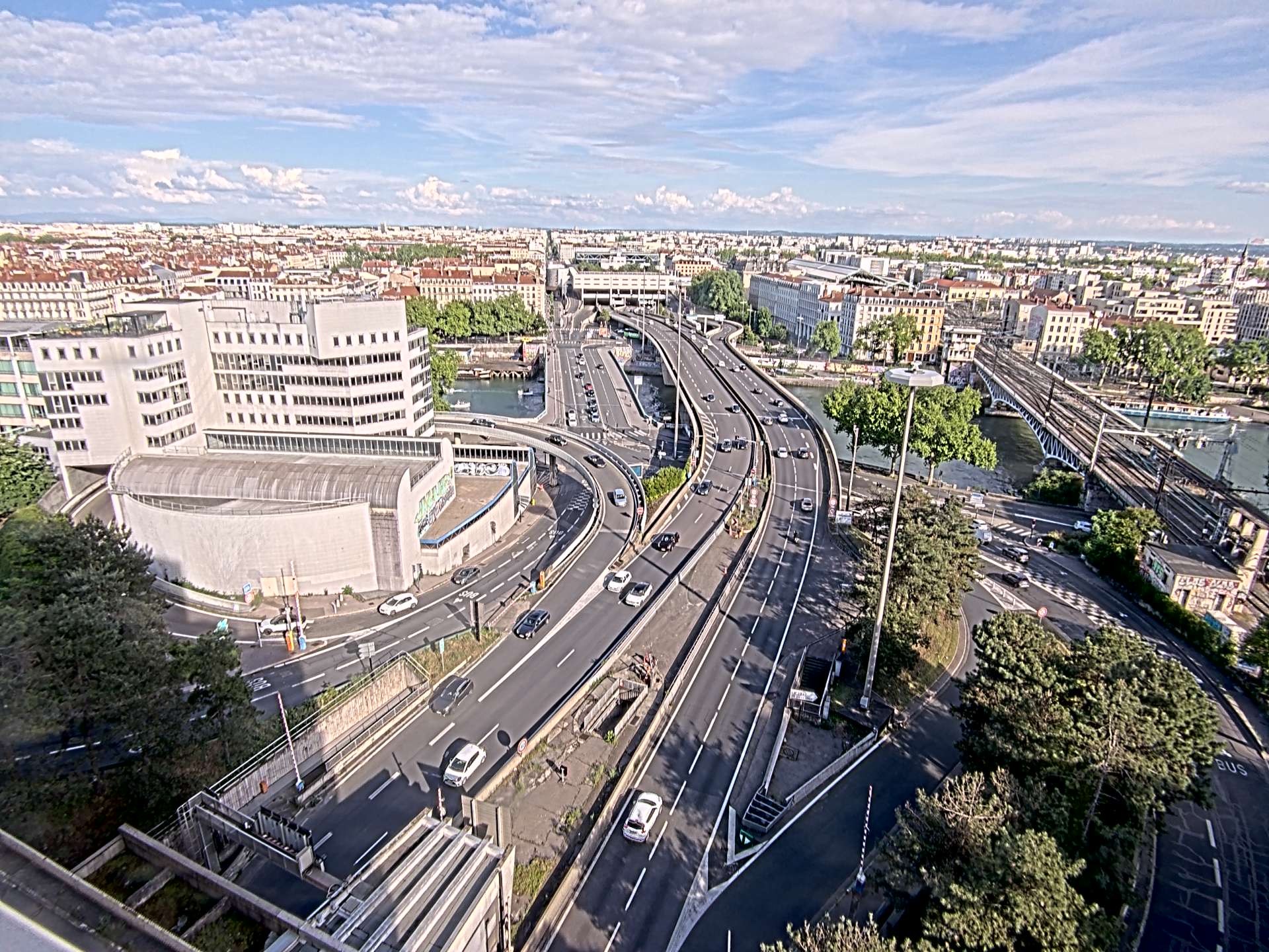 Caméra autoroute à Lyon Perrache à l'entrée Sud du Tunnel sous Fourvière, en direction de Marseille