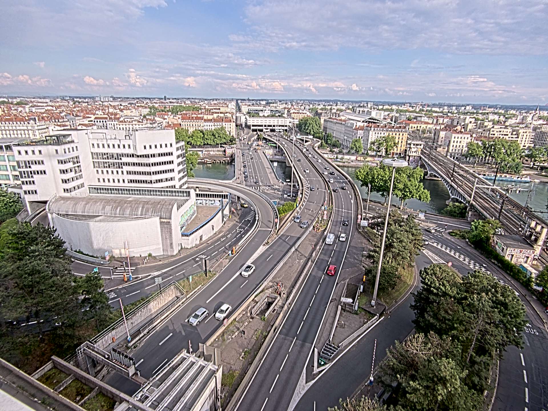 Caméra autoroute à Lyon Perrache à l'entrée Sud du Tunnel sous Fourvière, en direction de Marseille