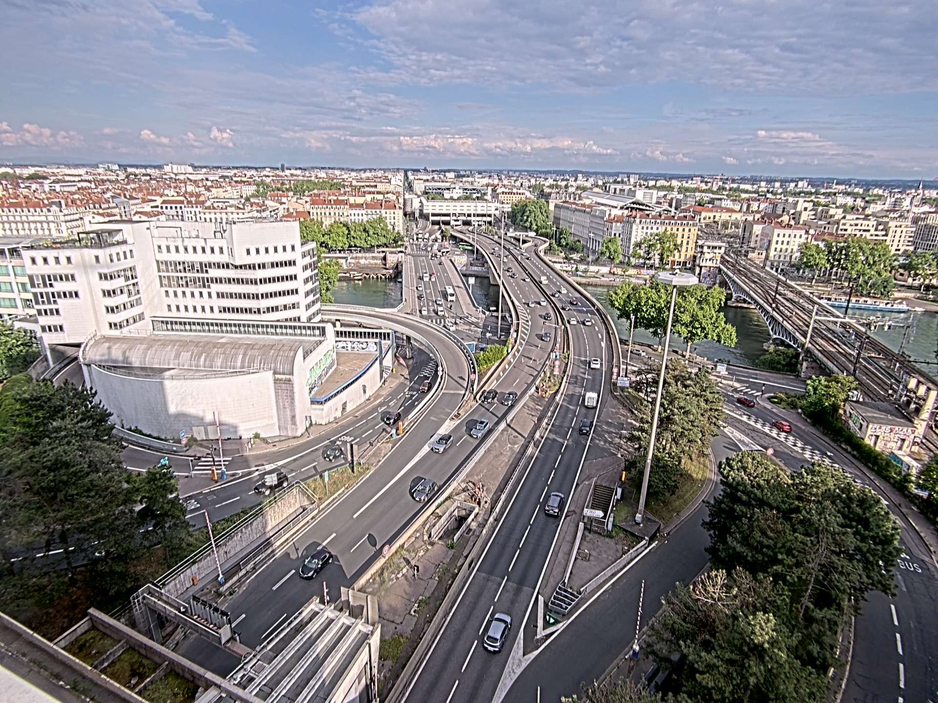 Caméra autoroute à Lyon Perrache à l'entrée Sud du Tunnel sous Fourvière, en direction de Marseille