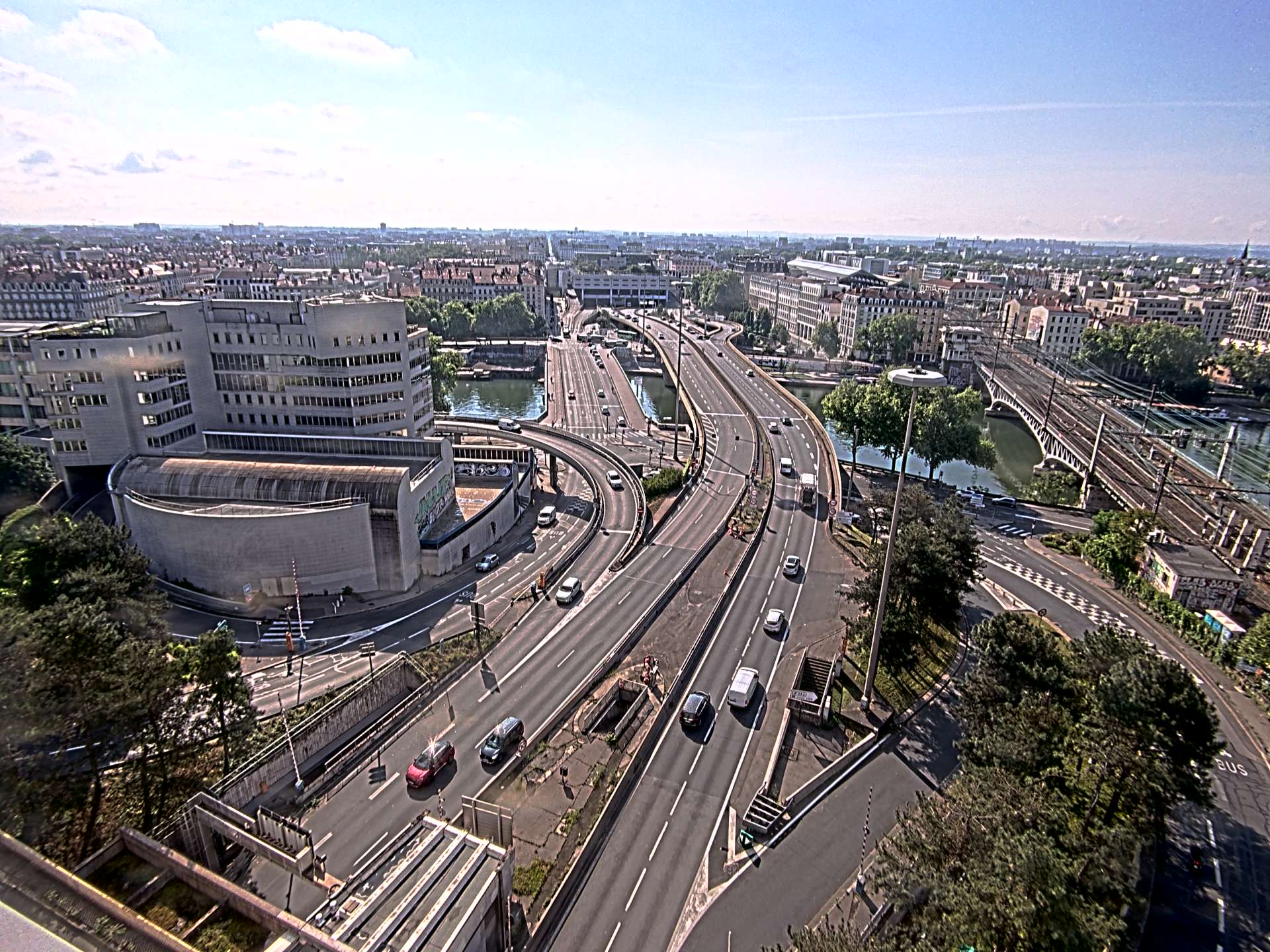 Caméra autoroute à Lyon Perrache à l'entrée Sud du Tunnel sous Fourvière, en direction de Marseille