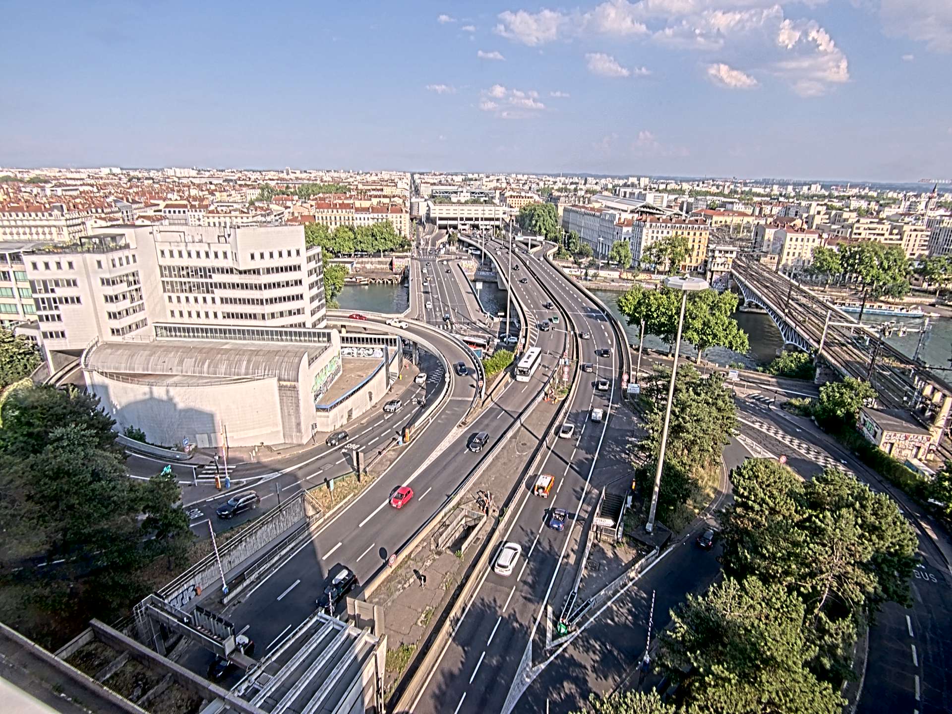 Caméra autoroute à Lyon Perrache à l'entrée Sud du Tunnel sous Fourvière, en direction de Marseille