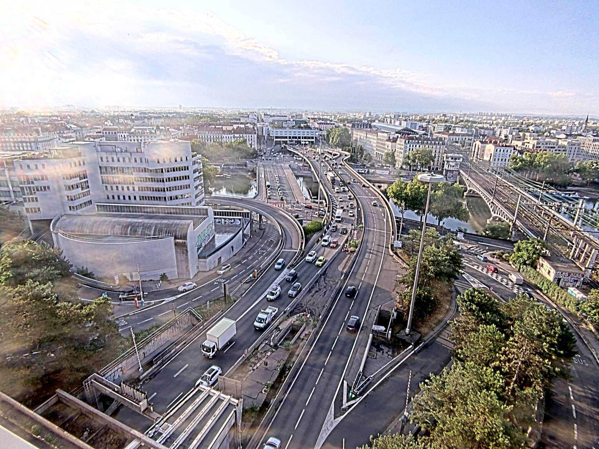 Caméra autoroute à Lyon Perrache à l'entrée Sud du Tunnel sous Fourvière, en direction de Marseille