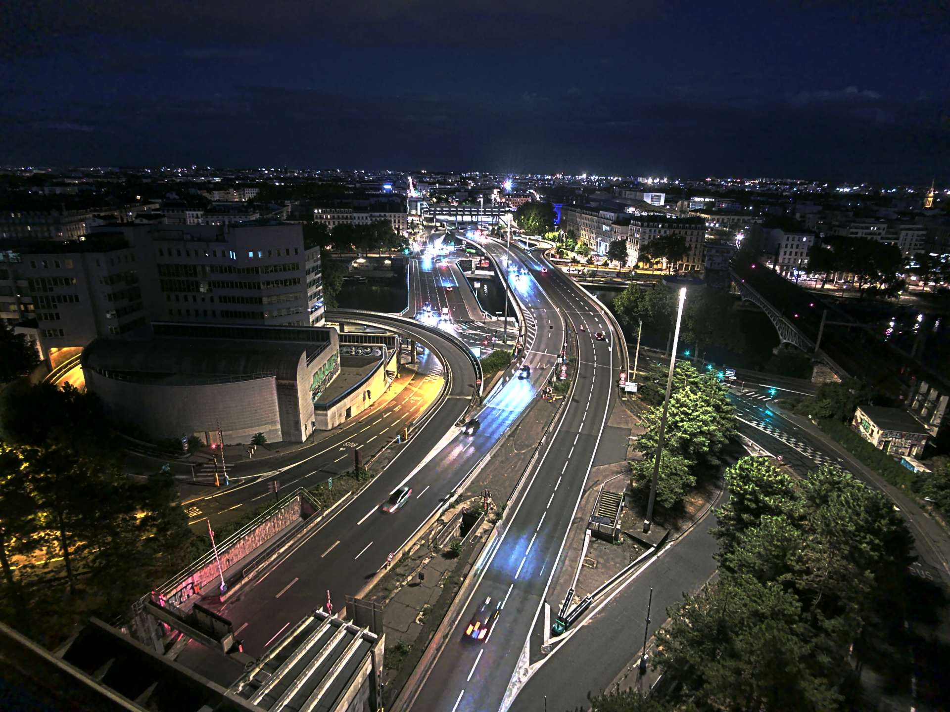 Caméra autoroute à Lyon Perrache à l'entrée Sud du Tunnel sous Fourvière, en direction de Marseille