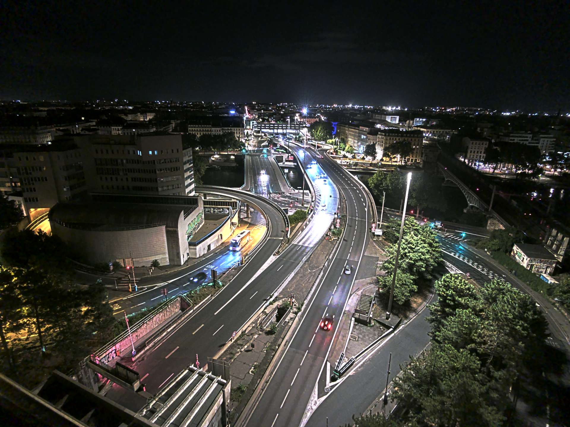 Caméra autoroute à Lyon Perrache à l'entrée Sud du Tunnel sous Fourvière, en direction de Marseille