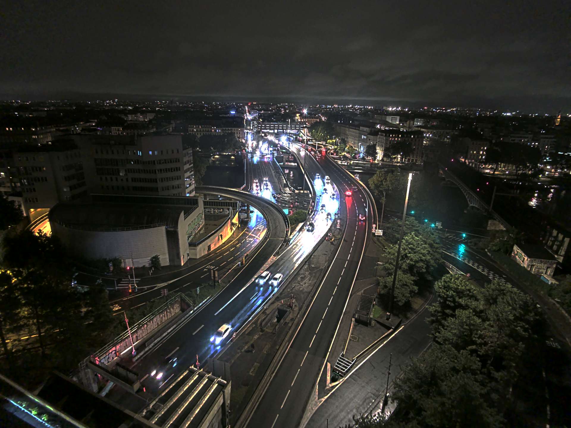 Caméra autoroute à Lyon Perrache à l'entrée Sud du Tunnel sous Fourvière, en direction de Marseille