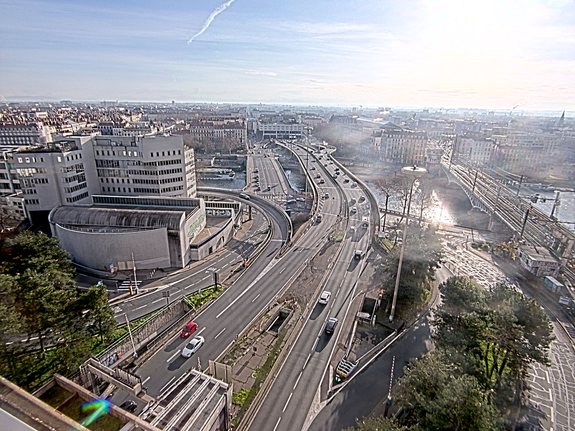 Caméra autoroute à Lyon Perrache à l'entrée Sud du Tunnel sous Fourvière, en direction de Marseille