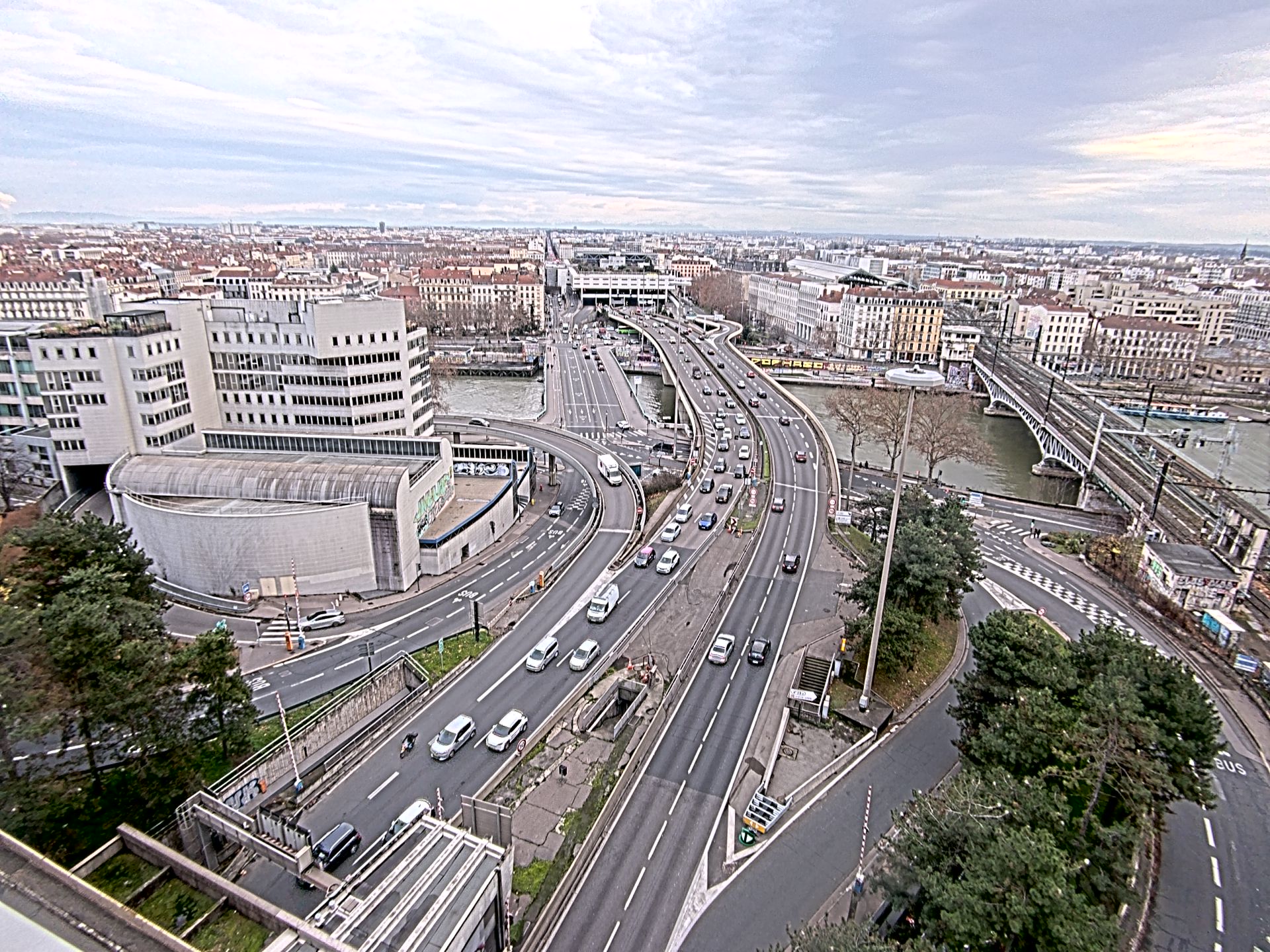 Caméra autoroute à Lyon Perrache à l'entrée Sud du Tunnel sous Fourvière, en direction de Marseille