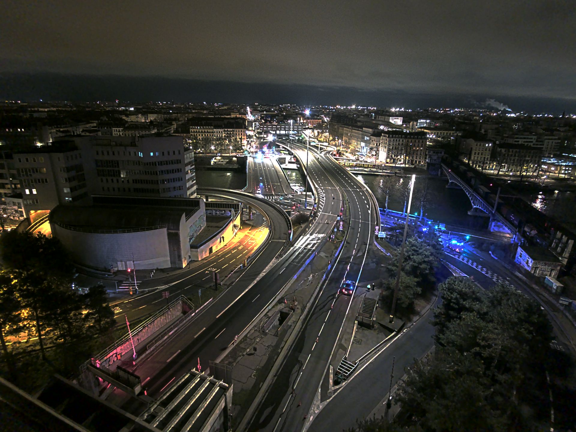 Caméra autoroute à Lyon Perrache à l'entrée Sud du Tunnel sous Fourvière, en direction de Marseille