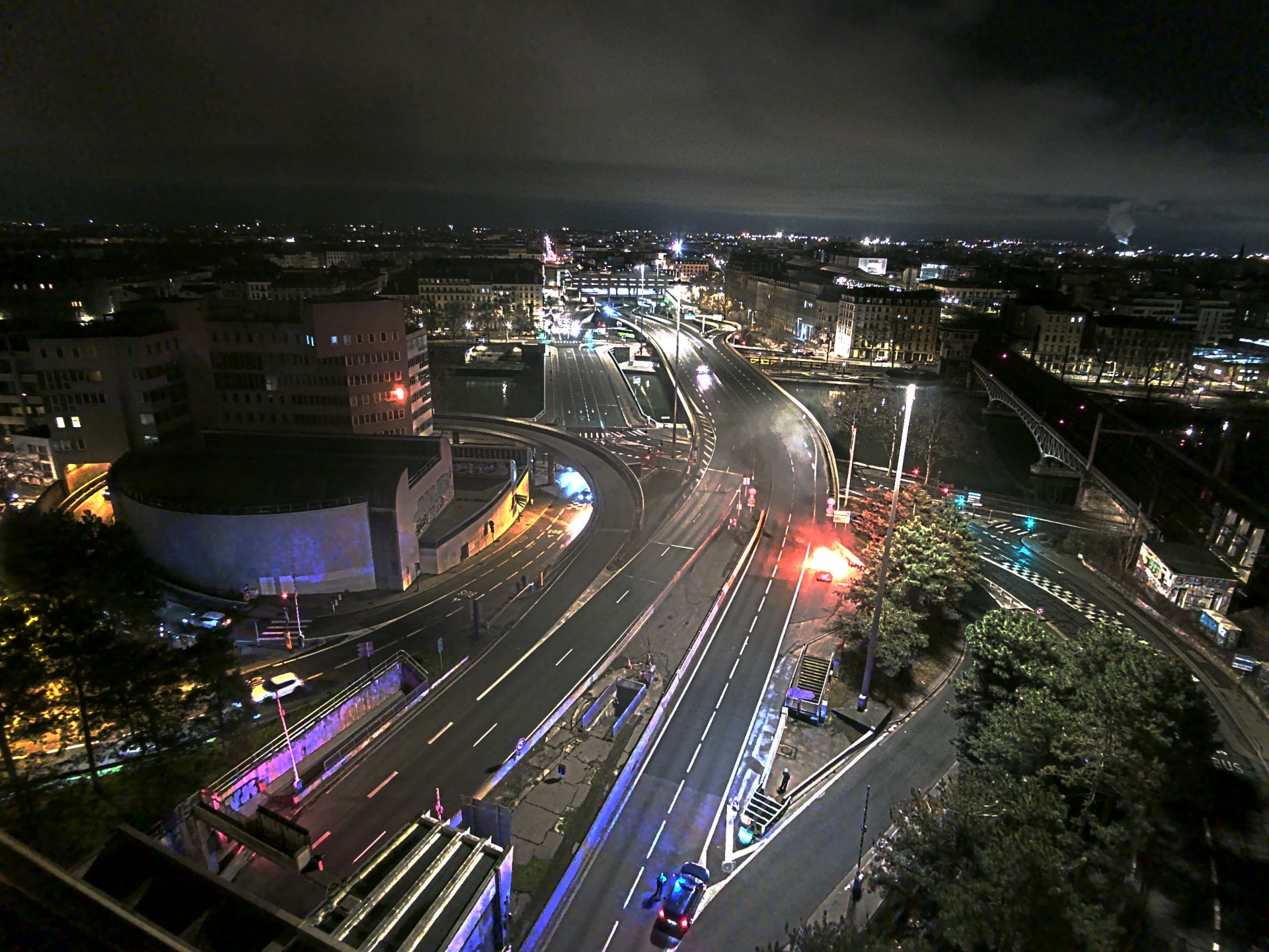 Caméra autoroute à Lyon Perrache à l'entrée Sud du Tunnel sous Fourvière, en direction de Marseille