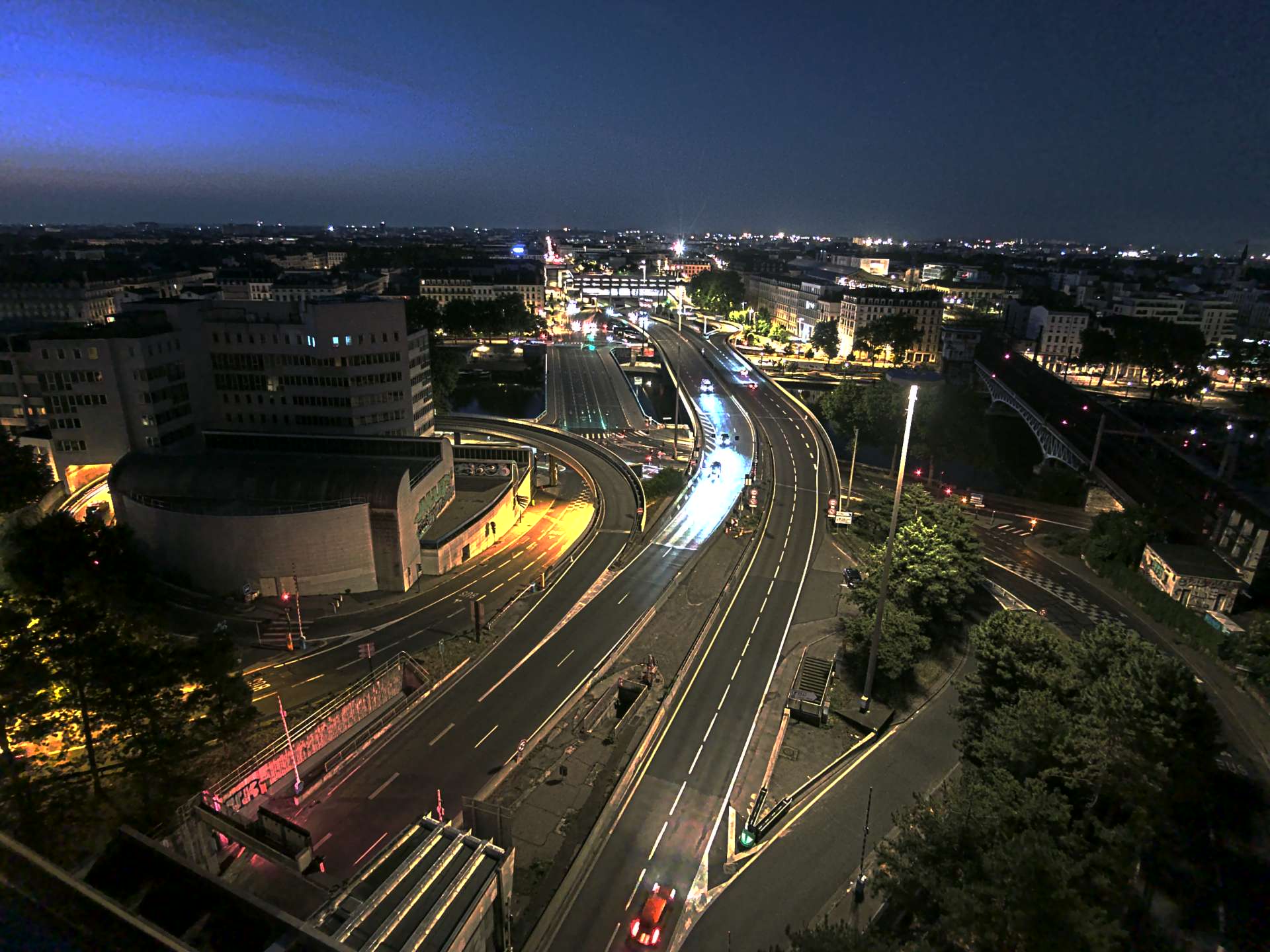 Caméra autoroute à Lyon Perrache à l'entrée Sud du Tunnel sous Fourvière, en direction de Marseille