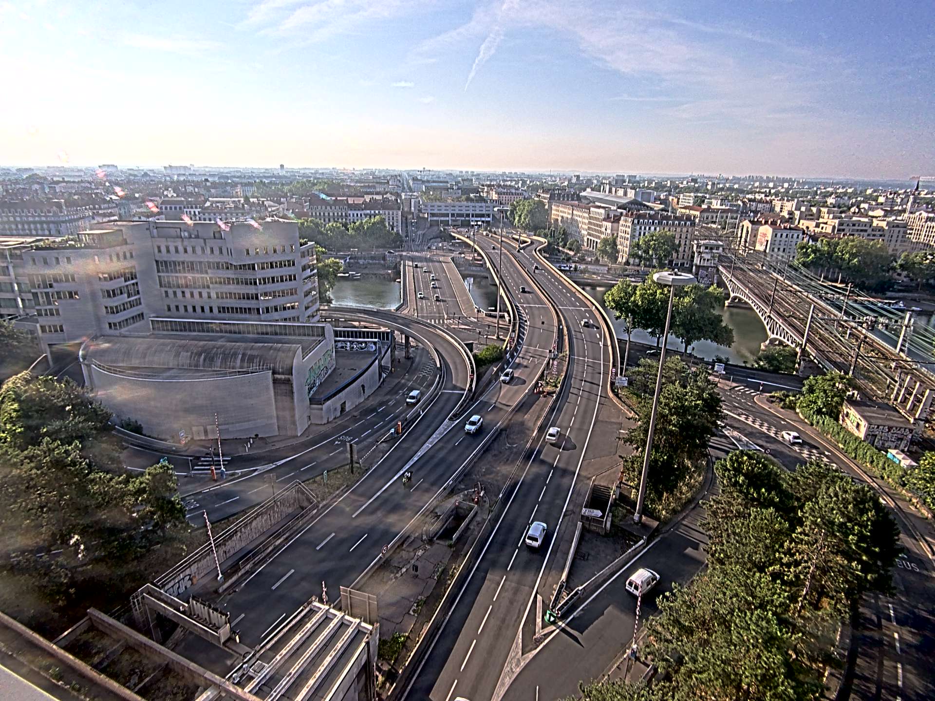 Caméra autoroute à Lyon Perrache à l'entrée Sud du Tunnel sous Fourvière, en direction de Marseille