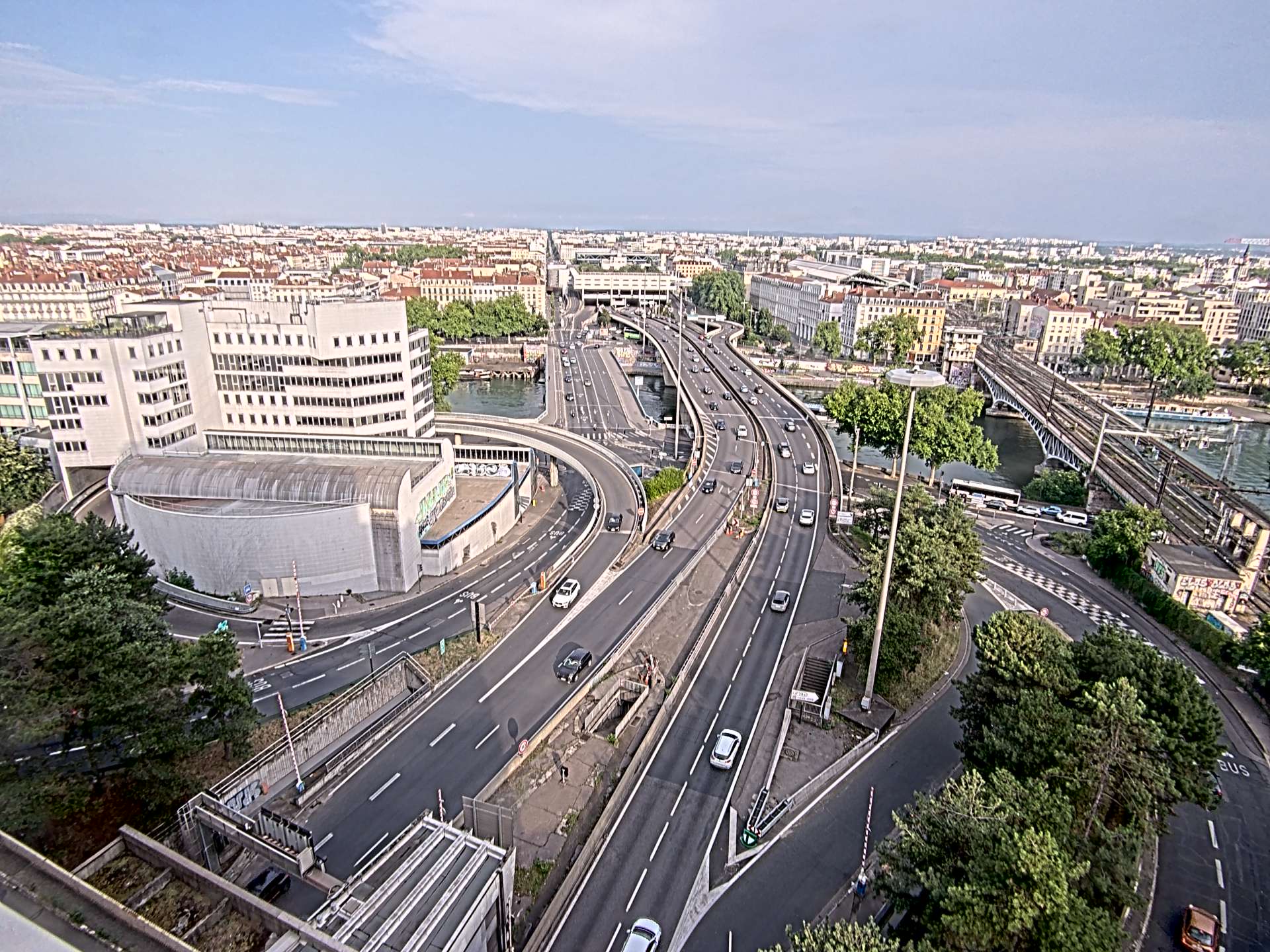 Caméra autoroute à Lyon Perrache à l'entrée Sud du Tunnel sous Fourvière, en direction de Marseille