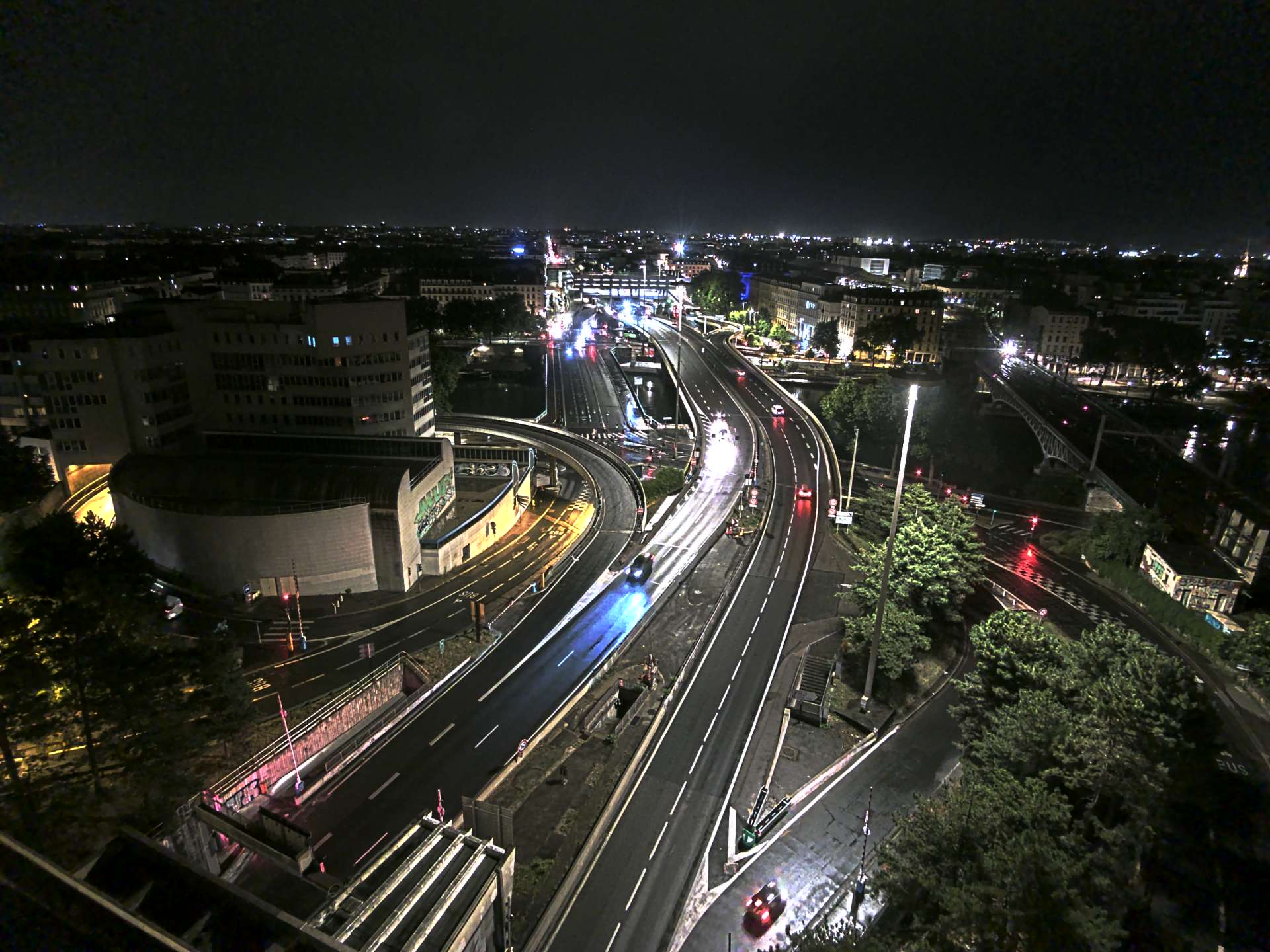 Caméra autoroute à Lyon Perrache à l'entrée Sud du Tunnel sous Fourvière, en direction de Marseille