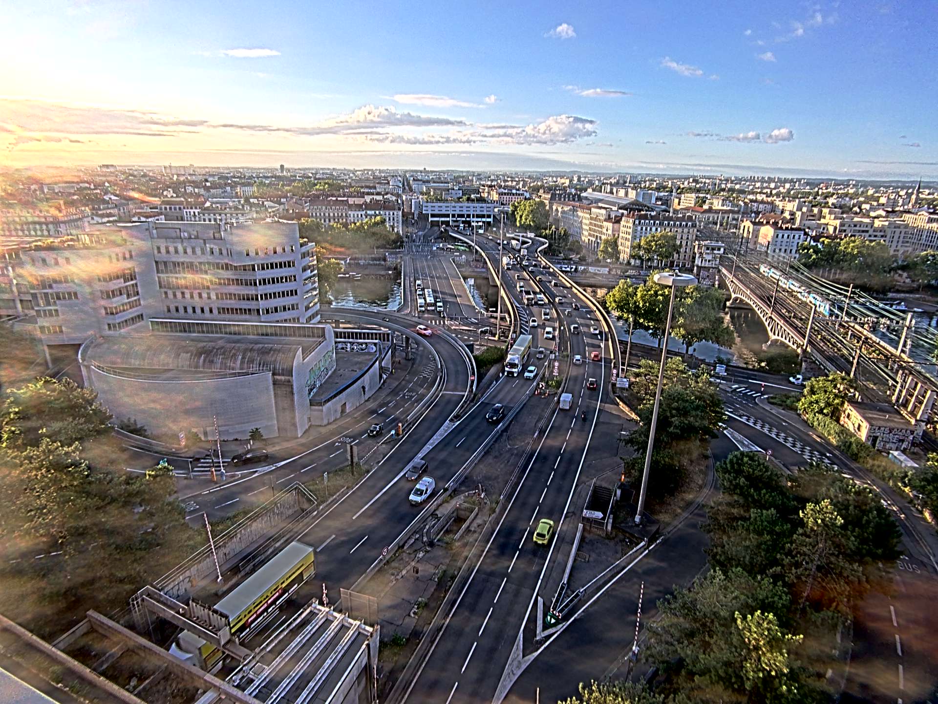 Caméra autoroute à Lyon Perrache à l'entrée Sud du Tunnel sous Fourvière, en direction de Marseille