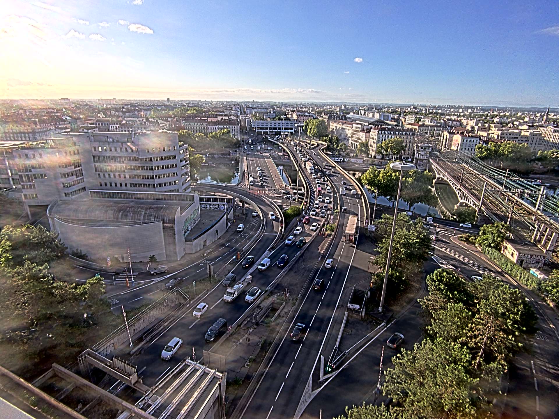 Caméra autoroute à Lyon Perrache à l'entrée Sud du Tunnel sous Fourvière, en direction de Marseille