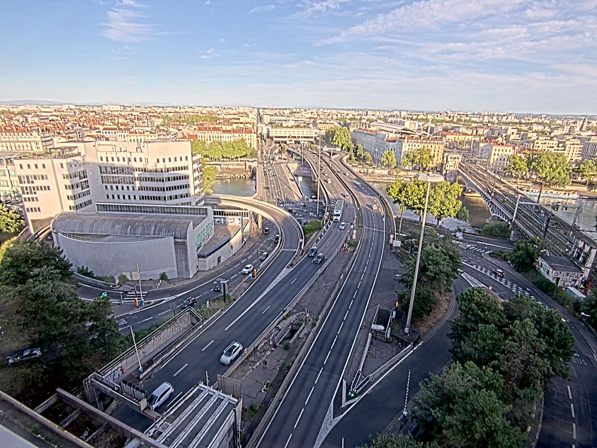 Caméra autoroute à Lyon Perrache à l'entrée Sud du Tunnel sous Fourvière, en direction de Marseille