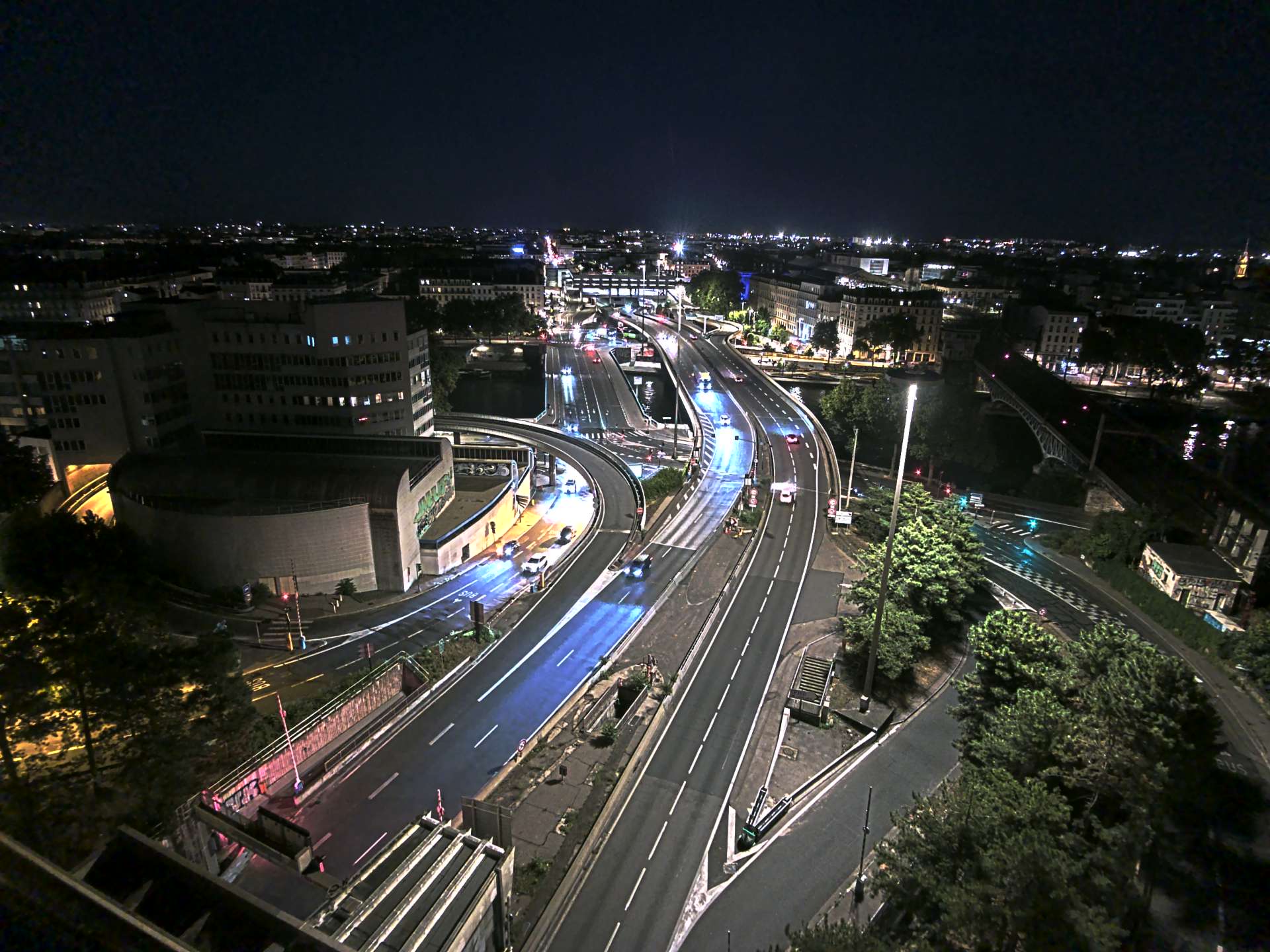 Caméra autoroute à Lyon Perrache à l'entrée Sud du Tunnel sous Fourvière, en direction de Marseille